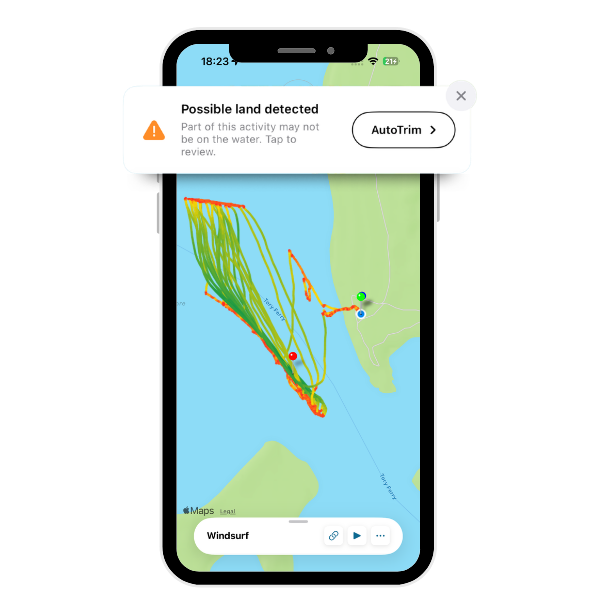 AutoTrim: Remove land sections from your GPS tracks in one tap