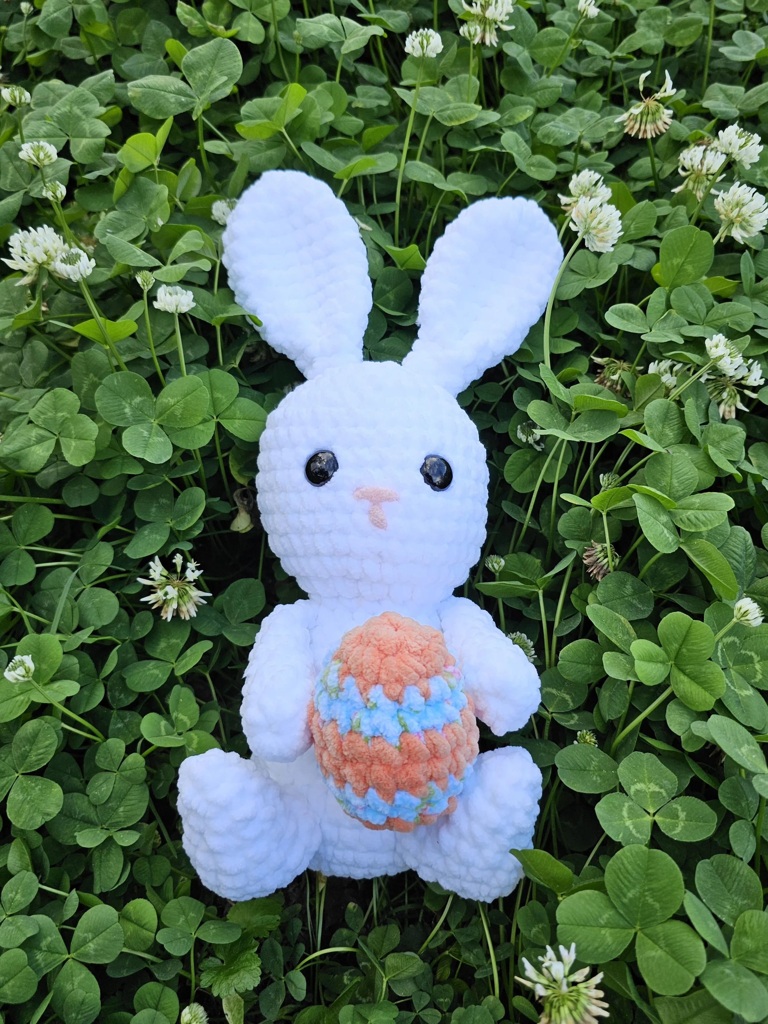 Handmade Plush Bunny with Egg