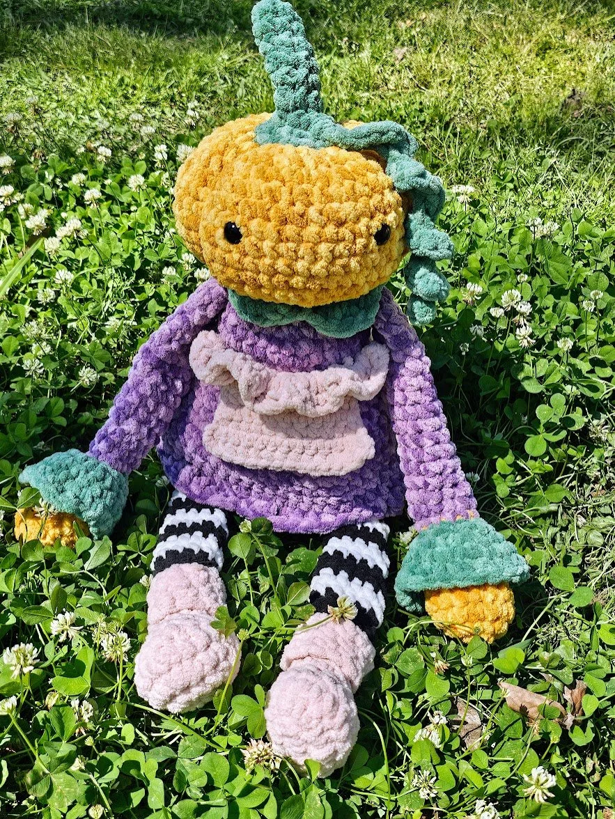 Handmade Crocheted Pumpkin Girl Made to Order