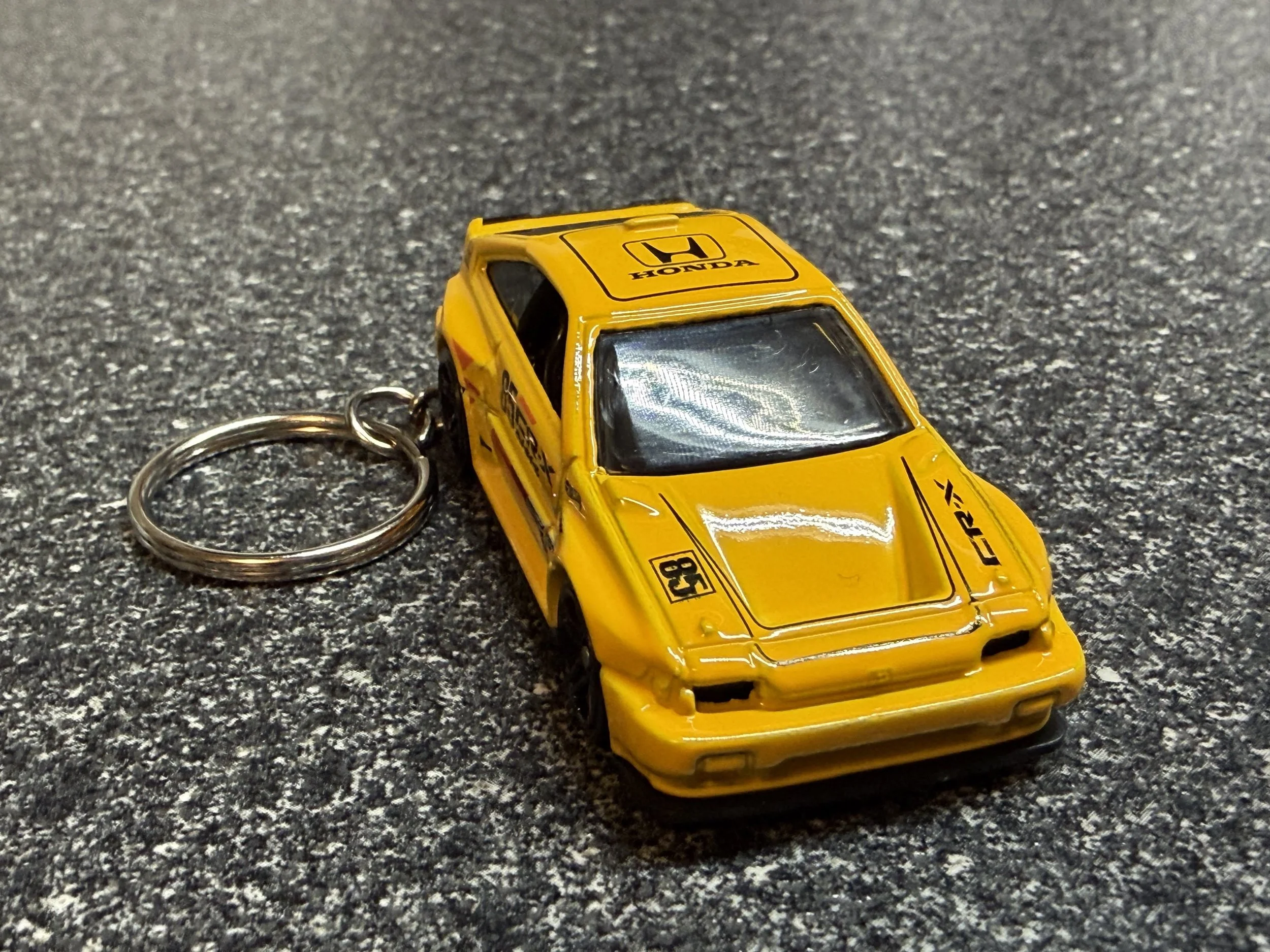 1985 Honda CRX Keychain Yellow Hot Wheels Matchbox