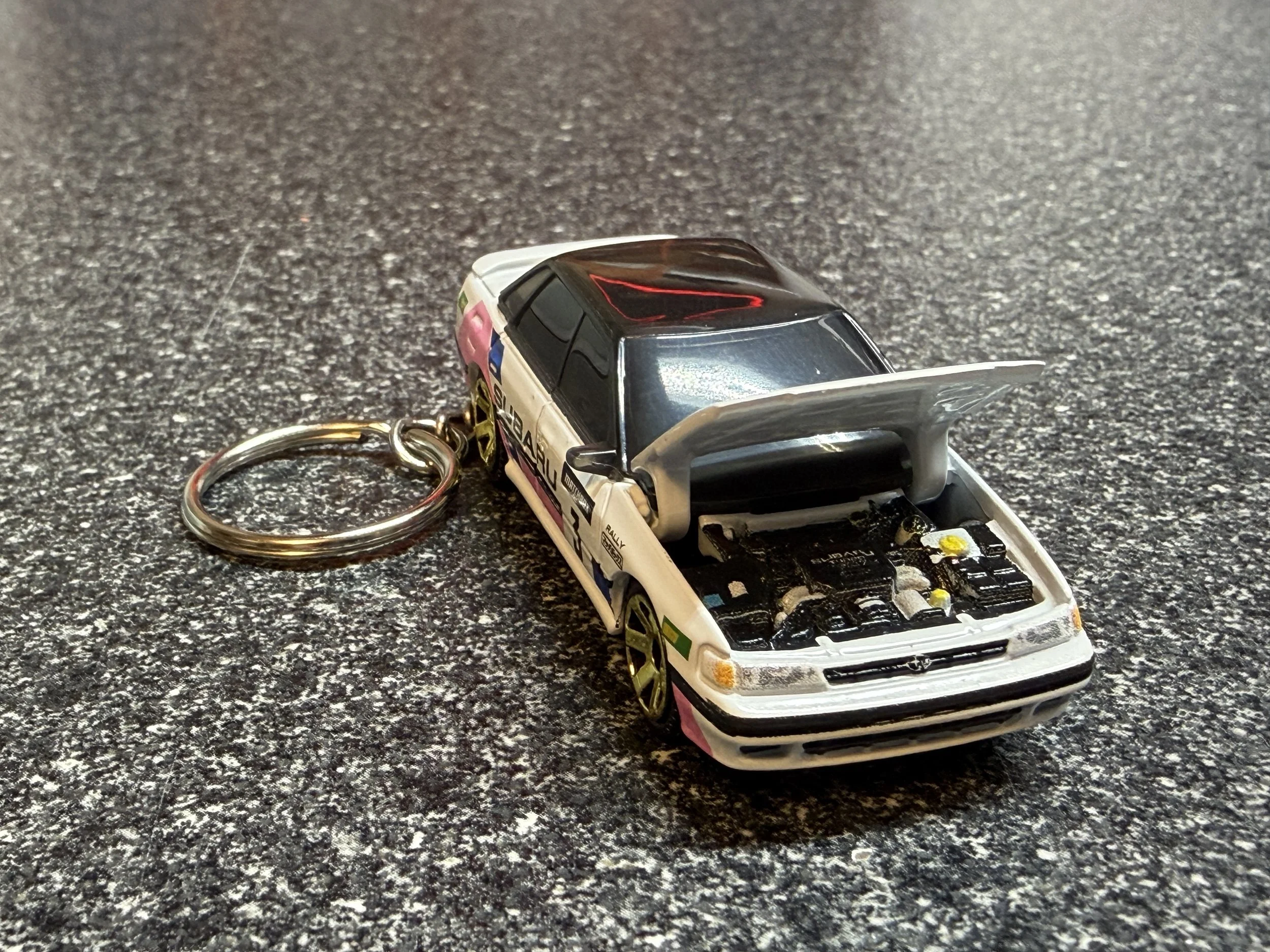 1993 Subaru Legacy White Keychain Matchbox Hot Wheels