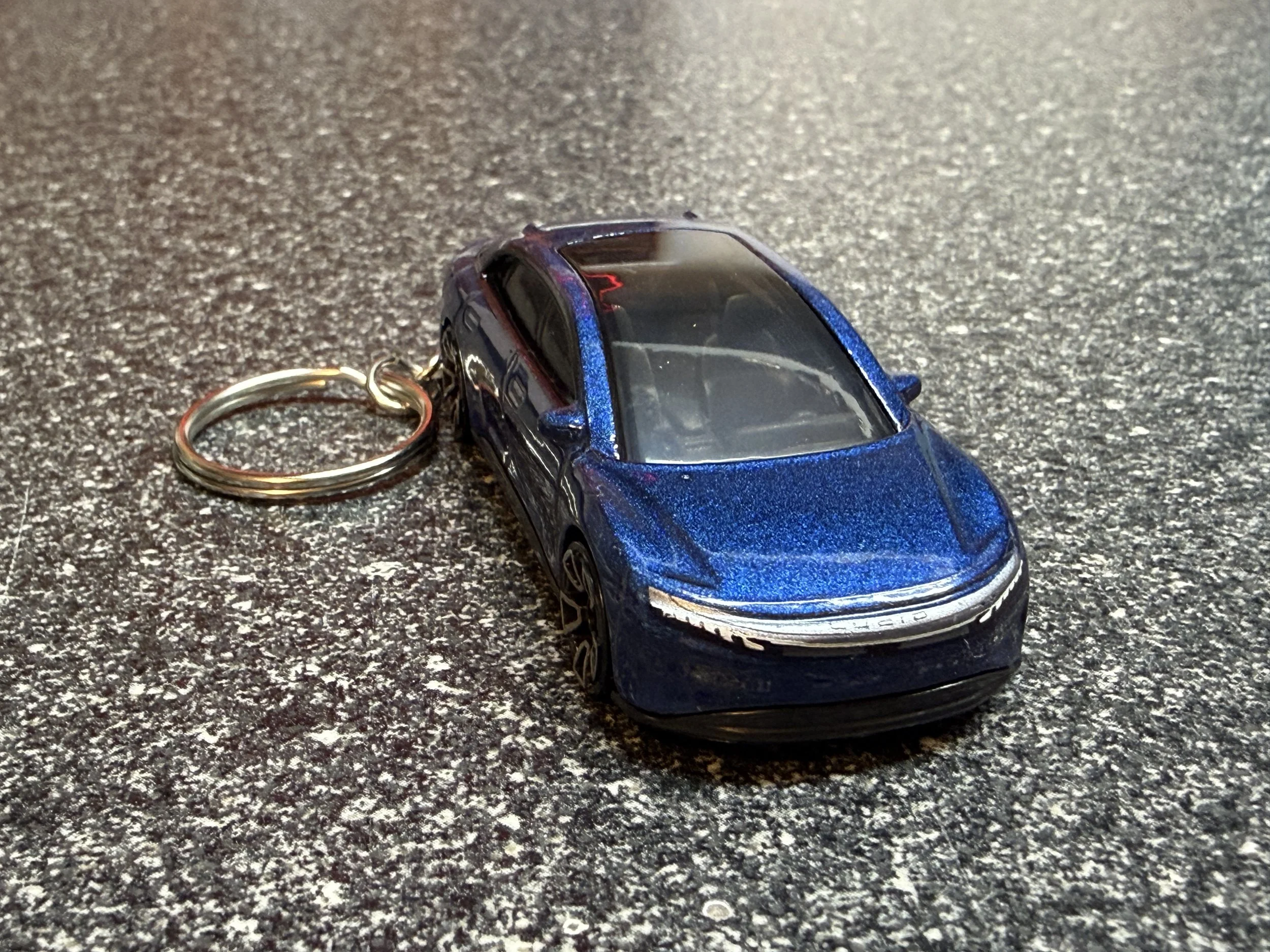 Lucid Air Keychain Blue Hot Wheels Matchbox