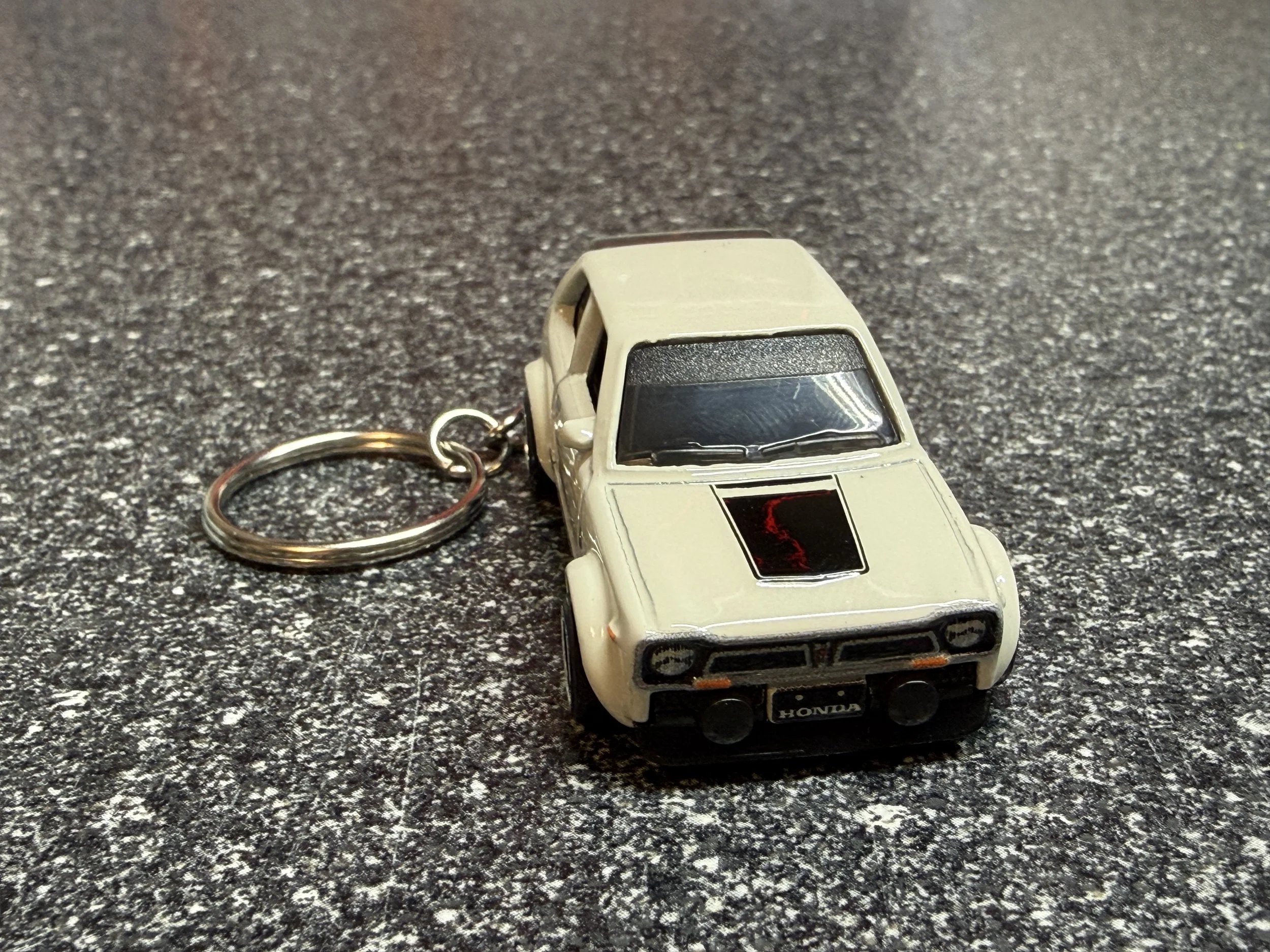 1973 Honda Civic Custom Keychain Off White Hot Wheels Matchbox Diecast Car