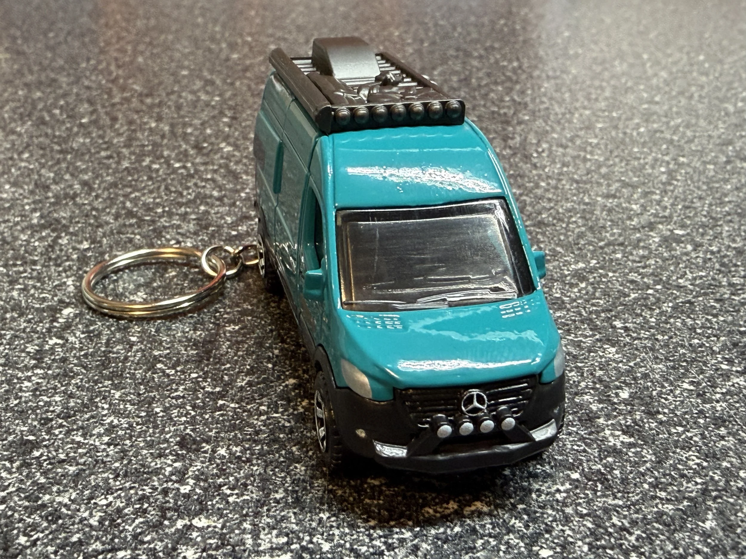 Mercedes Sprinter Work Van Keychain Blue Hot Wheels Matchbox