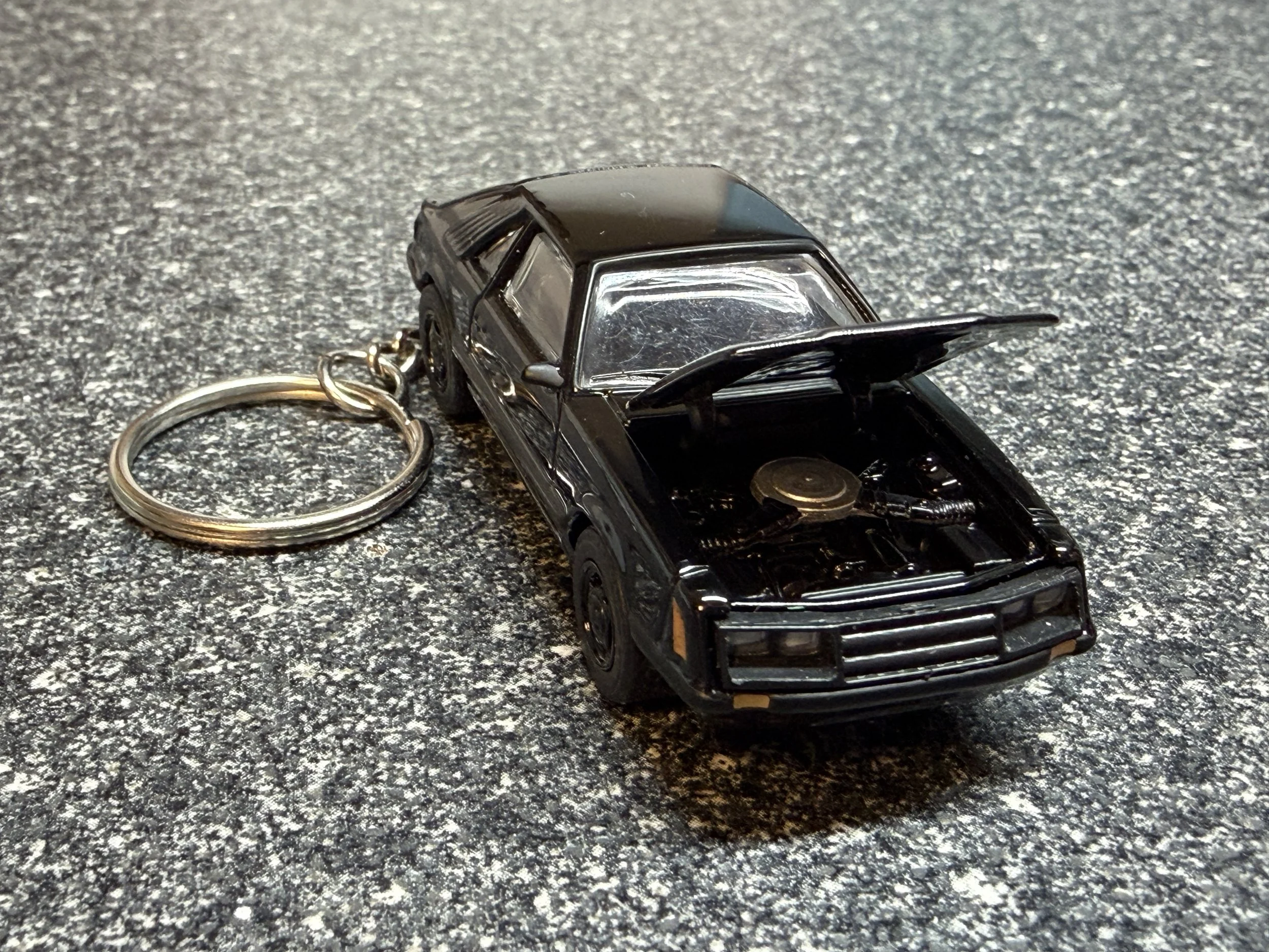 Ford Mustang Keychain Foxbody 4 eye Black Hot Wheels 1979