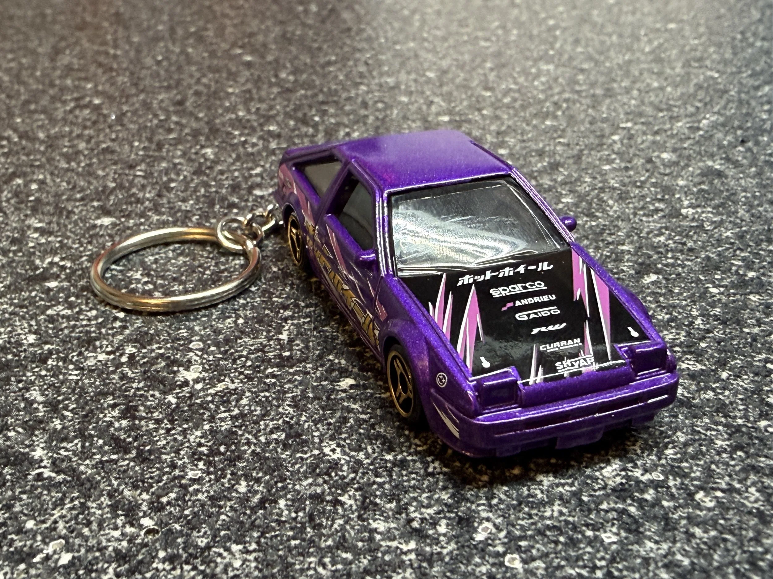 Toyota AE86 Keychain Purple Hot Wheels Matchbox Corolla Sprinter
