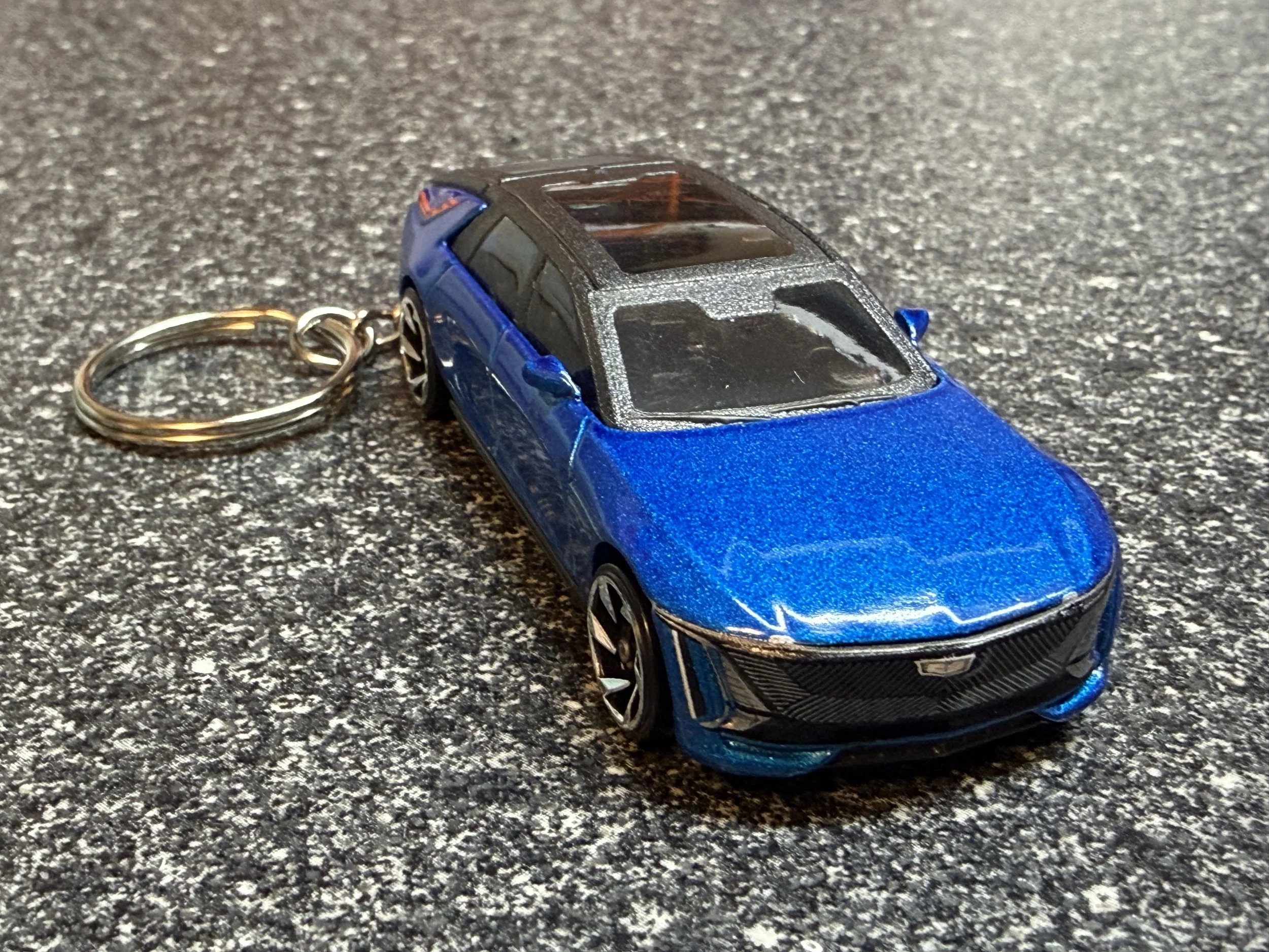 Cadillac CelestIQ Keychain Blue EV Hot Wheels Matchbox