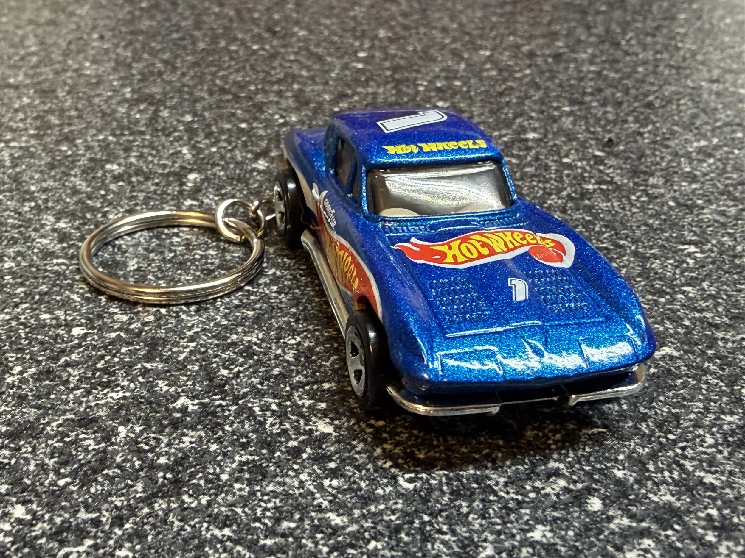 1963 Corvette Keychain Blue Hot Wheels Matchbox C2