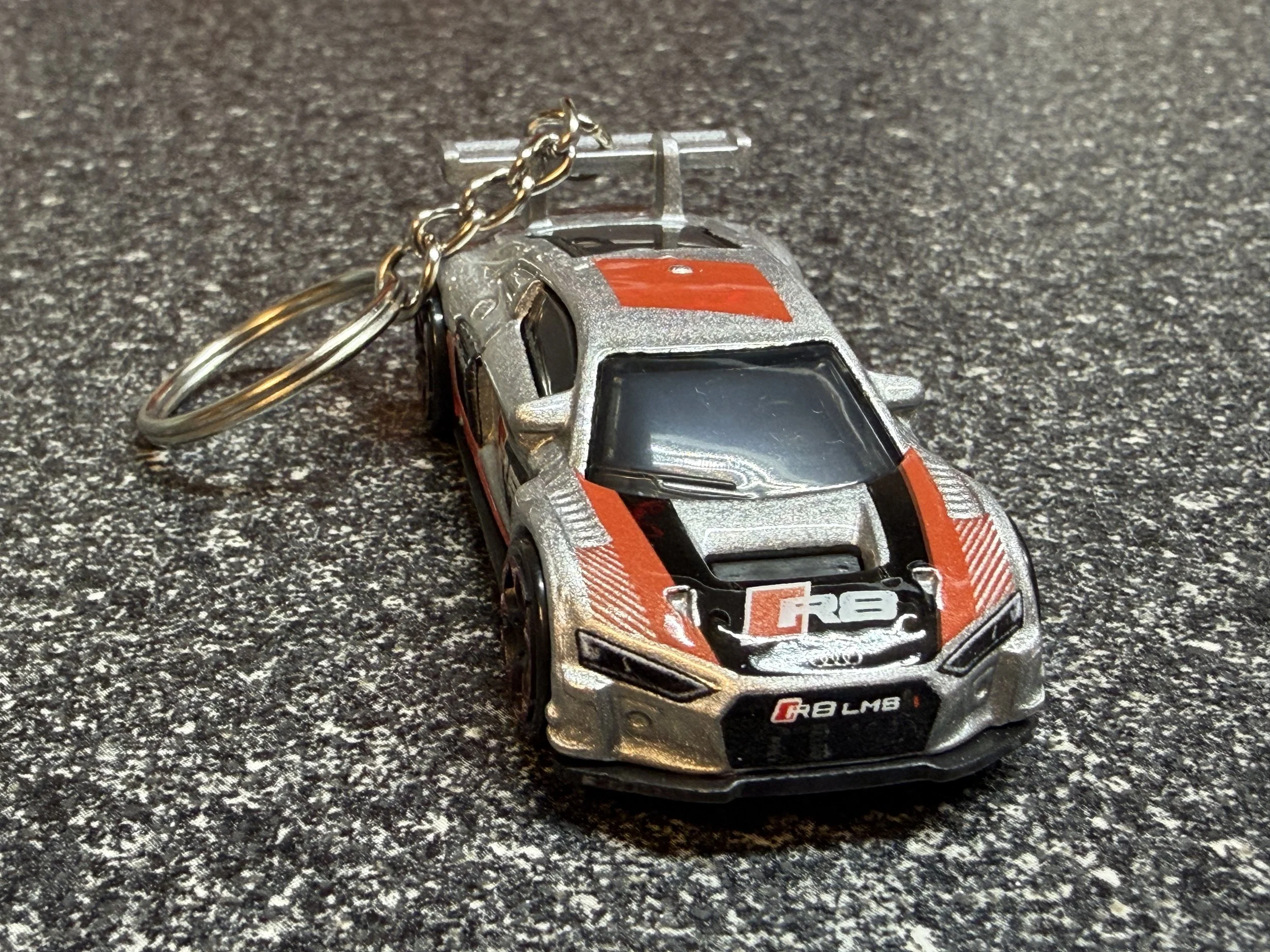 Audi R8 Keychain Silver Hot Wheels Matchbox Exotic 2017+ 2nd Gen