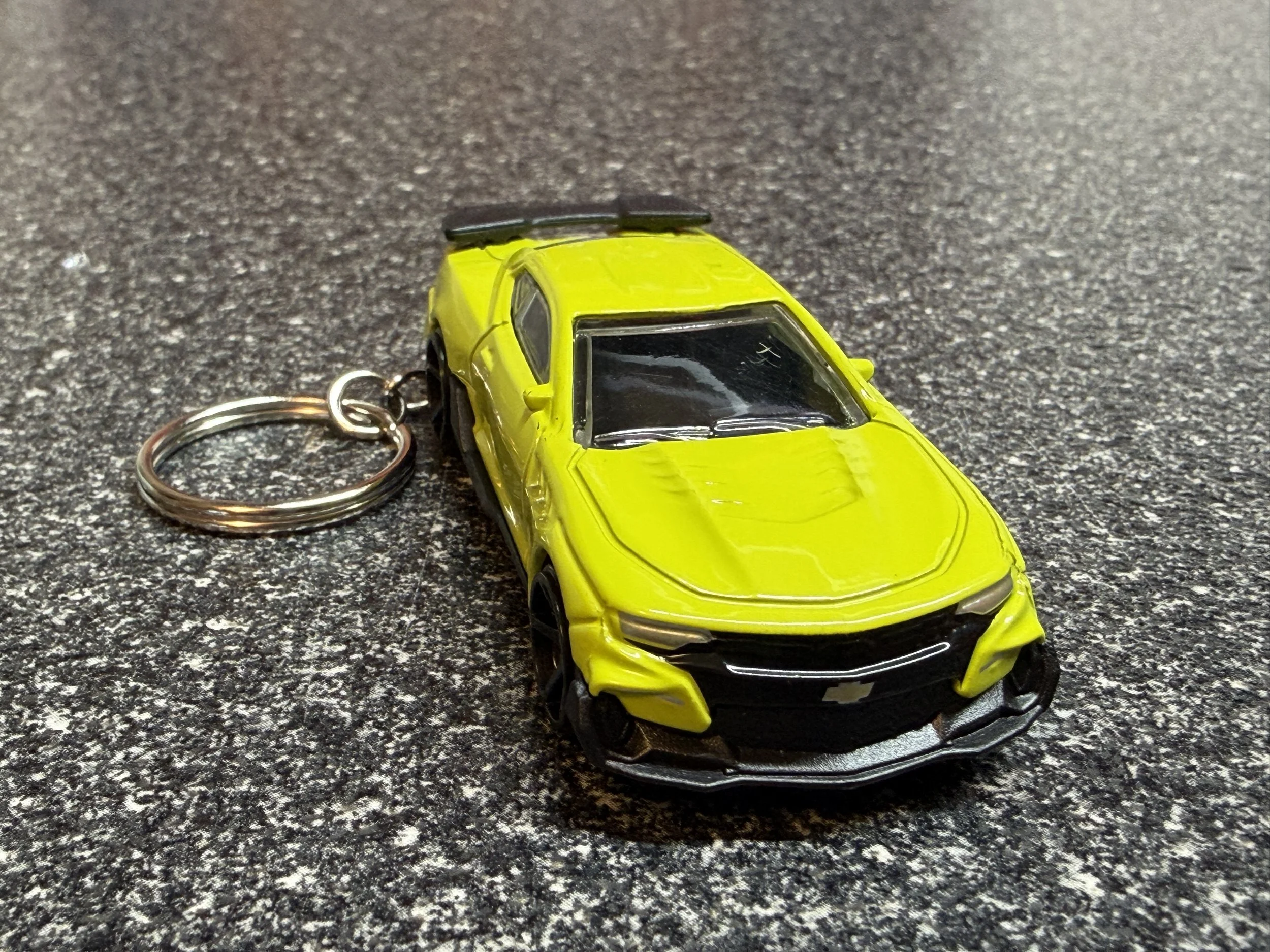 2024 Chevy Camaro SS Keychain Shock Yellow Hot Wheels Matchbox