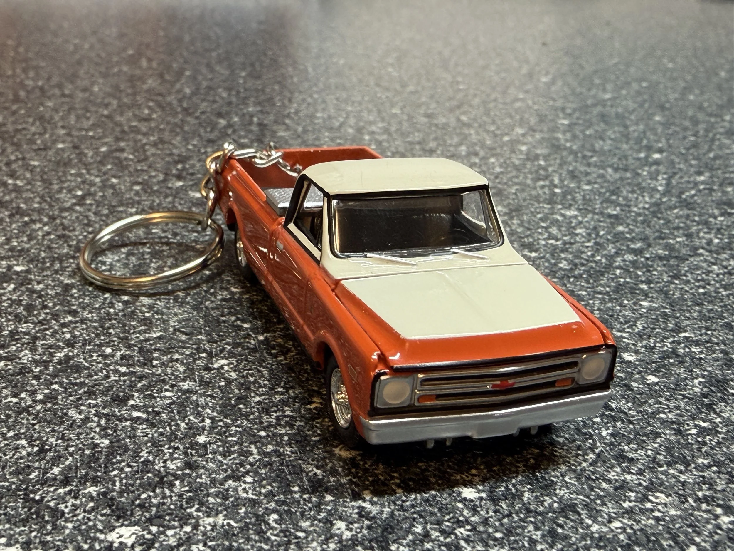 1968 Chevy C10 Farm Truck Keychain Orange Hot Wheels Matchbox