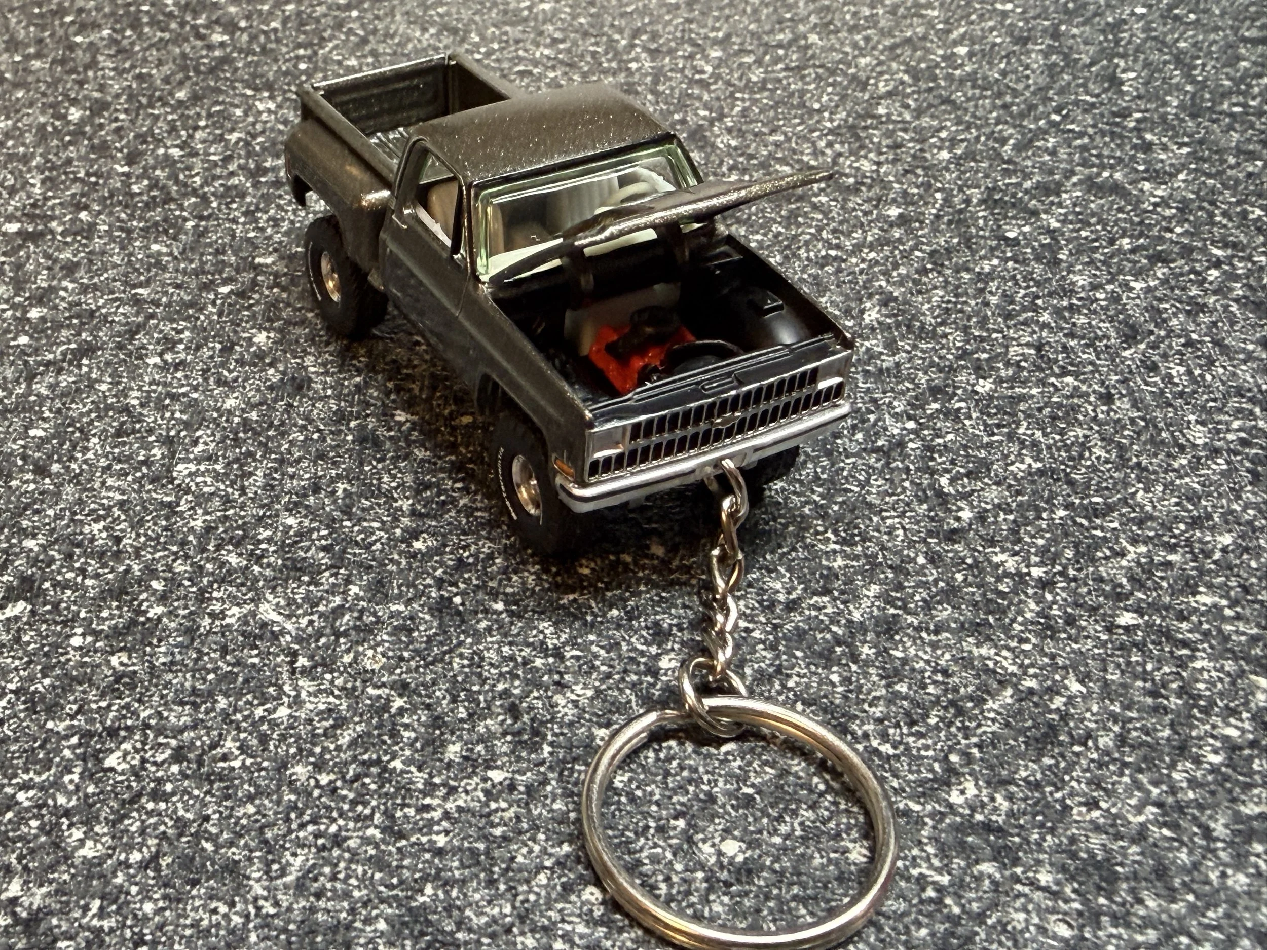 1981 Chevy C10 K10 Truck Keychain Gray Square Body Hot Wheels Matchbox