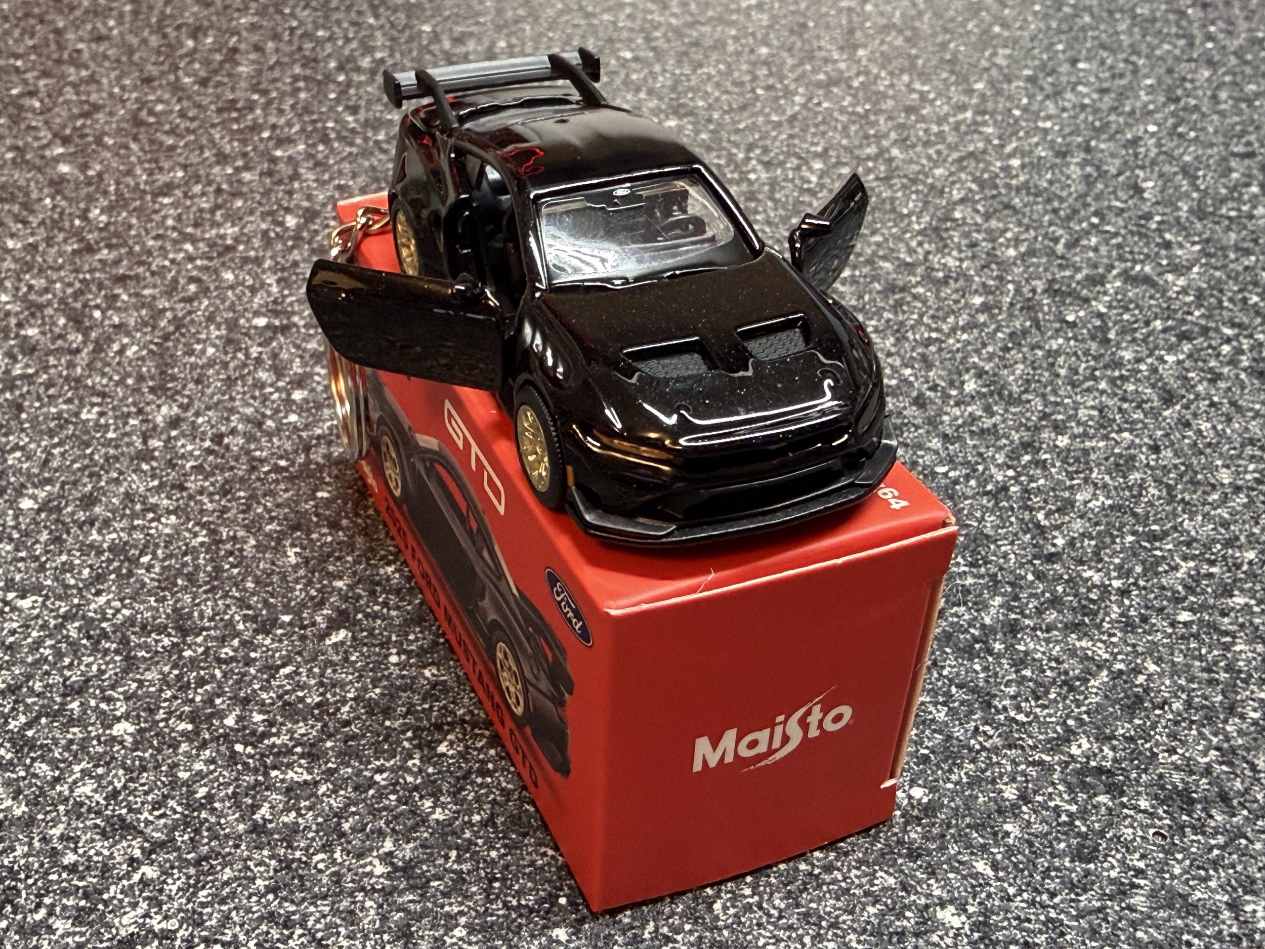 MUSTANG GTD Keychain Black Hot Wheels Matchbox