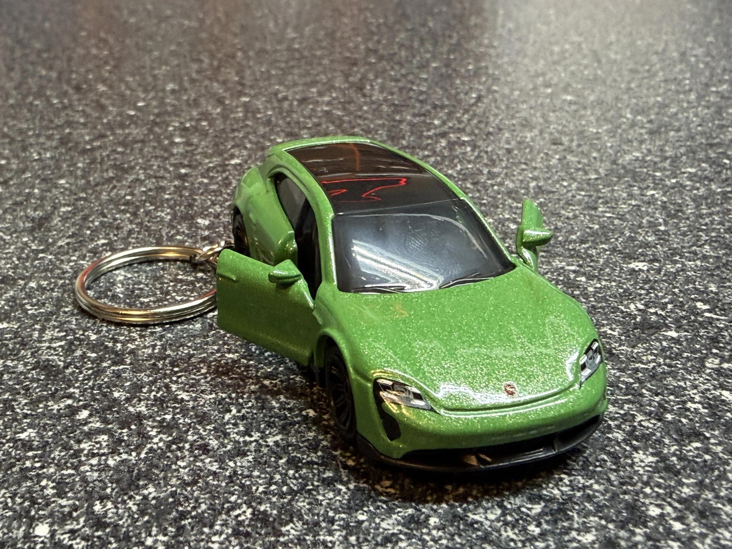 Porsche Taycan Sport Turismo Green Keychain Hot Wheels