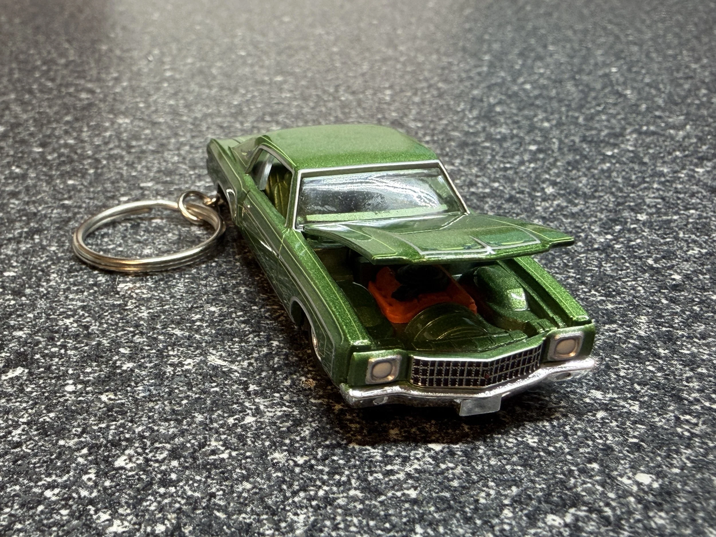 1970 Chevy Monte Carlo Keychain Green Diecast Car Hot Wheels Matchbox