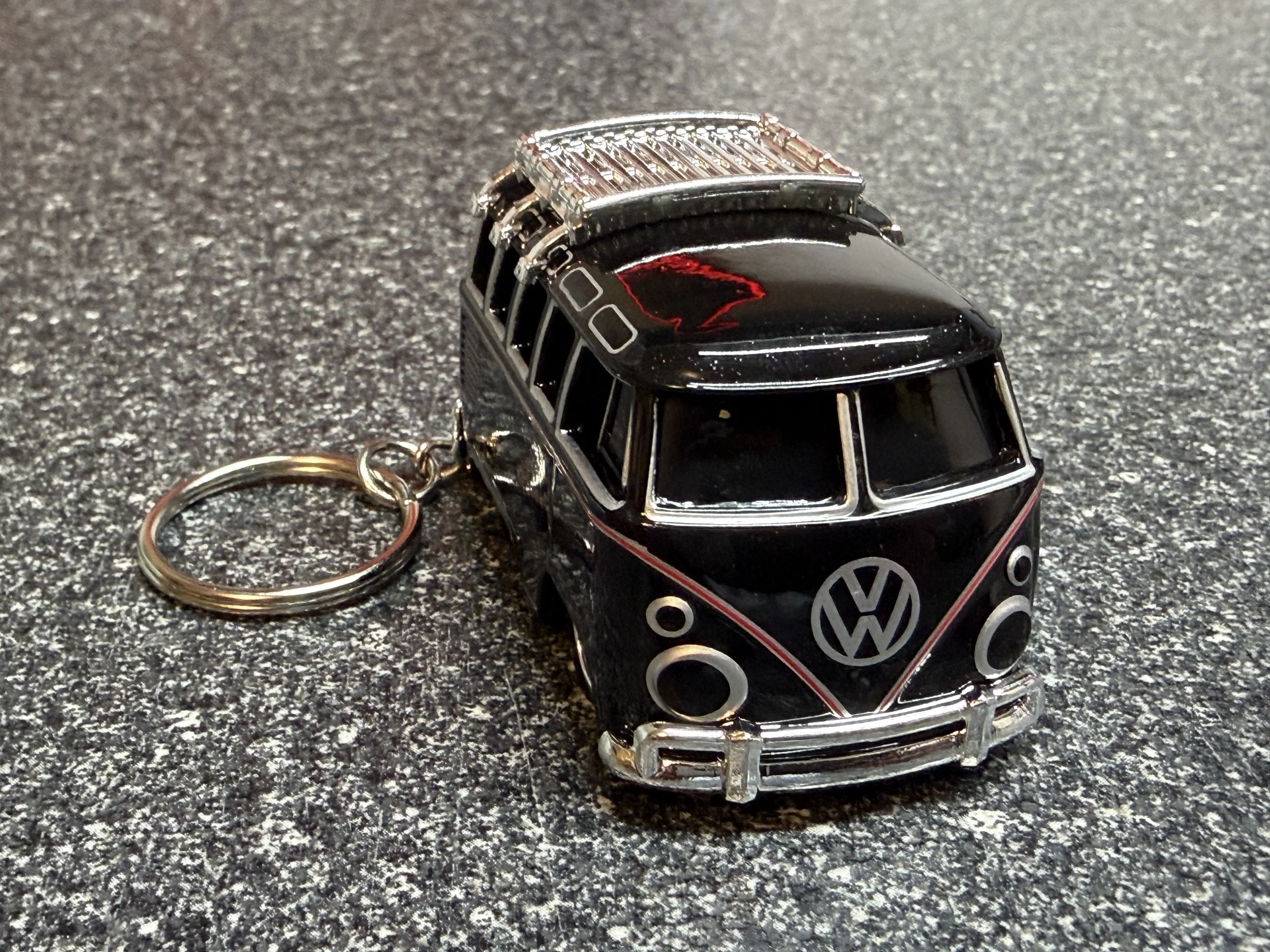 VW Van Camper Bus Keychain Black Matchbox Hot Wheels 1965