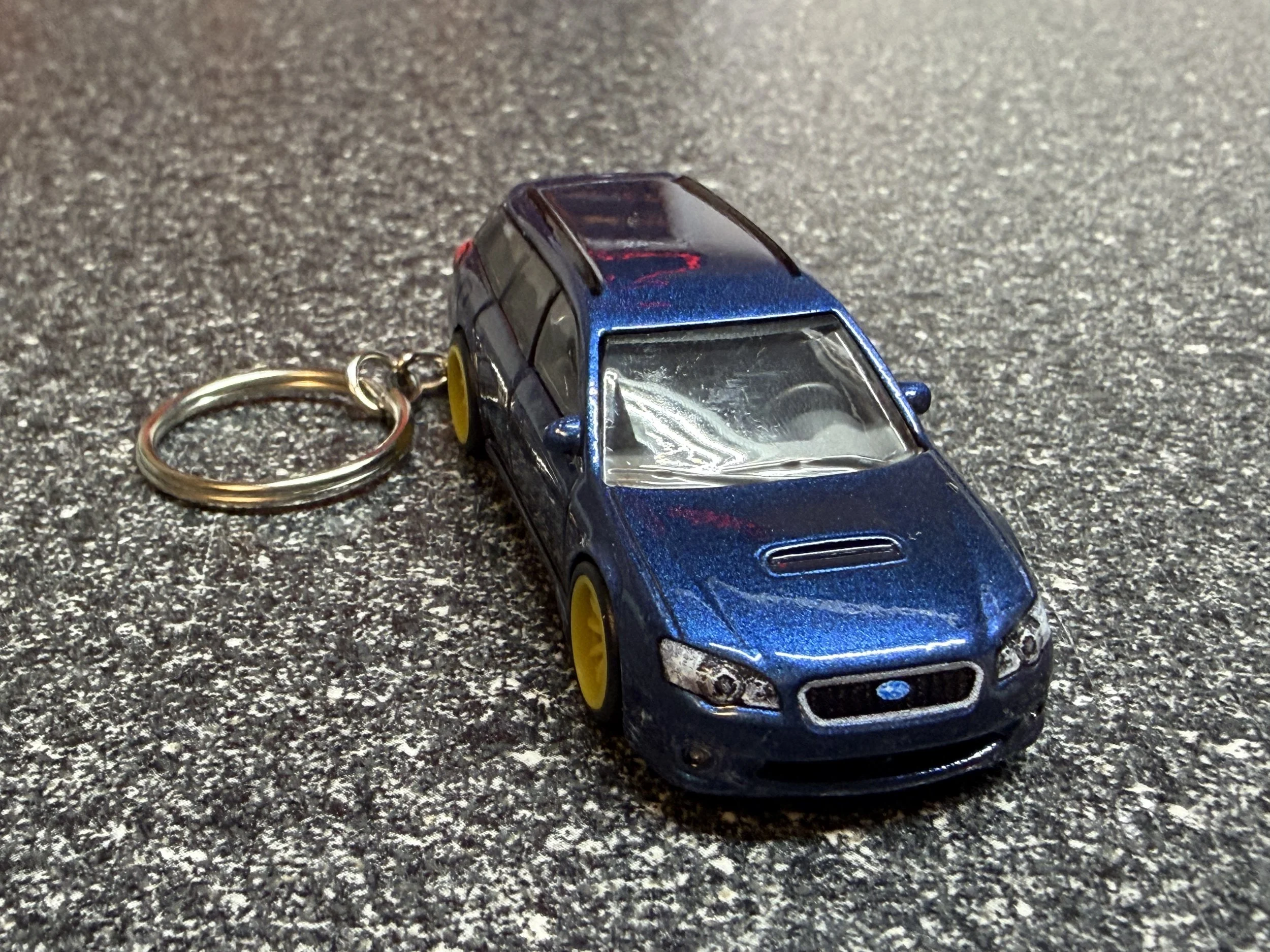 Subaru Legacy GT Keychain Blue Matchbox Hot Wheels