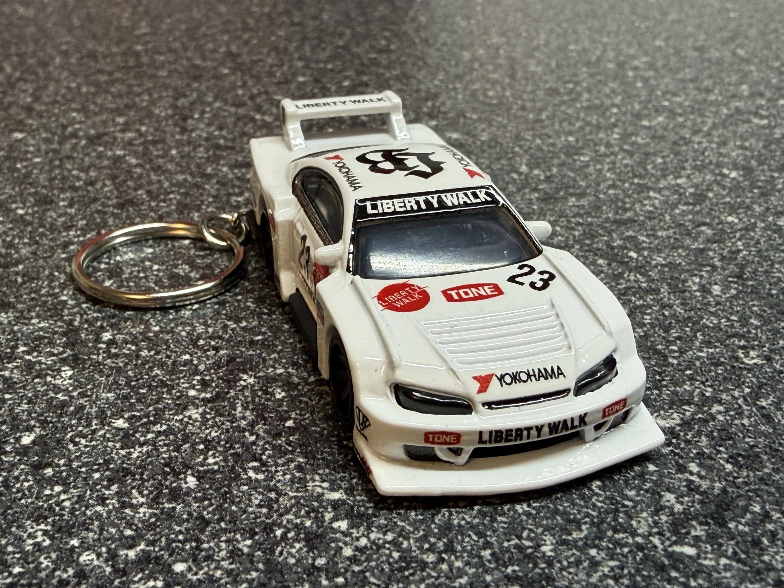 Nissan Silvia S15 Liberty Walk White Keychain Hot Wheels Matchbox