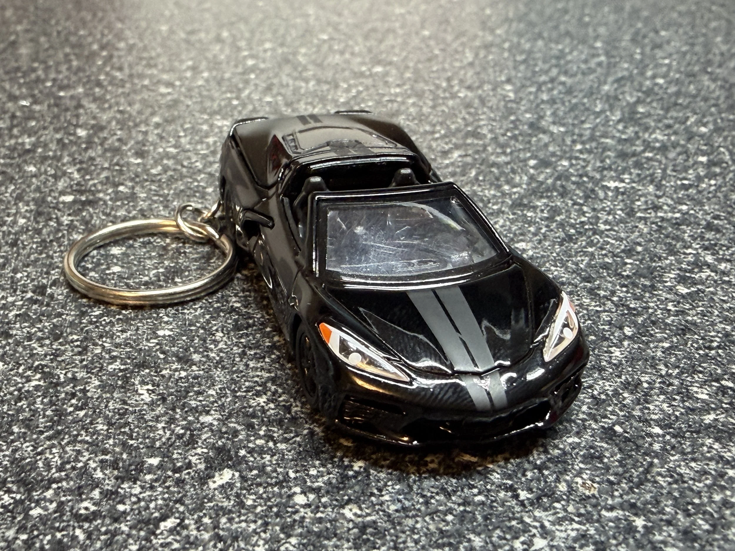 C8 Corvette Stingray Coupe Keychain Black Targa Hot Wheels Matchbox