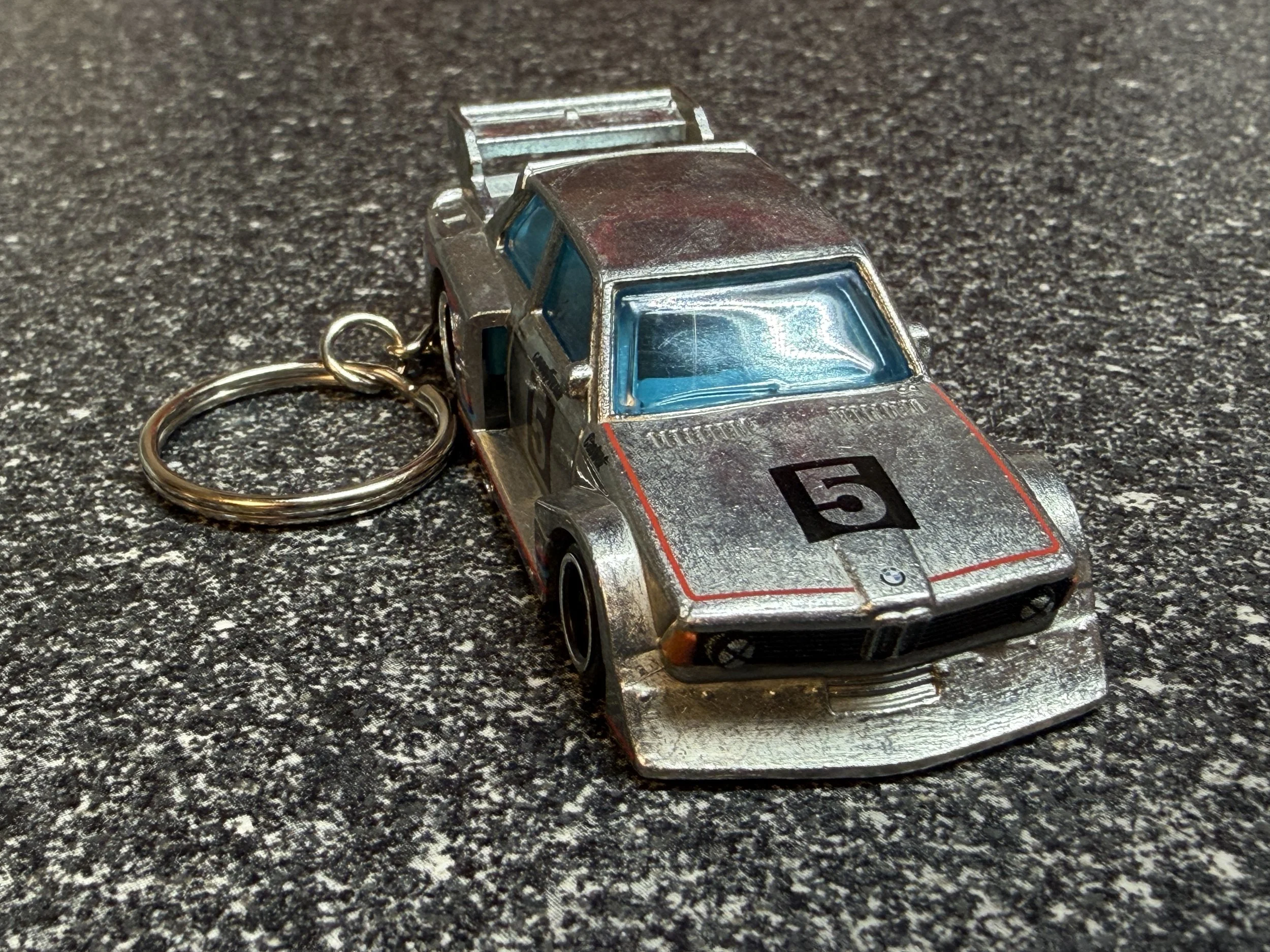 BMW 320 Group S Keychain Silver Hot Wheels Matchbox