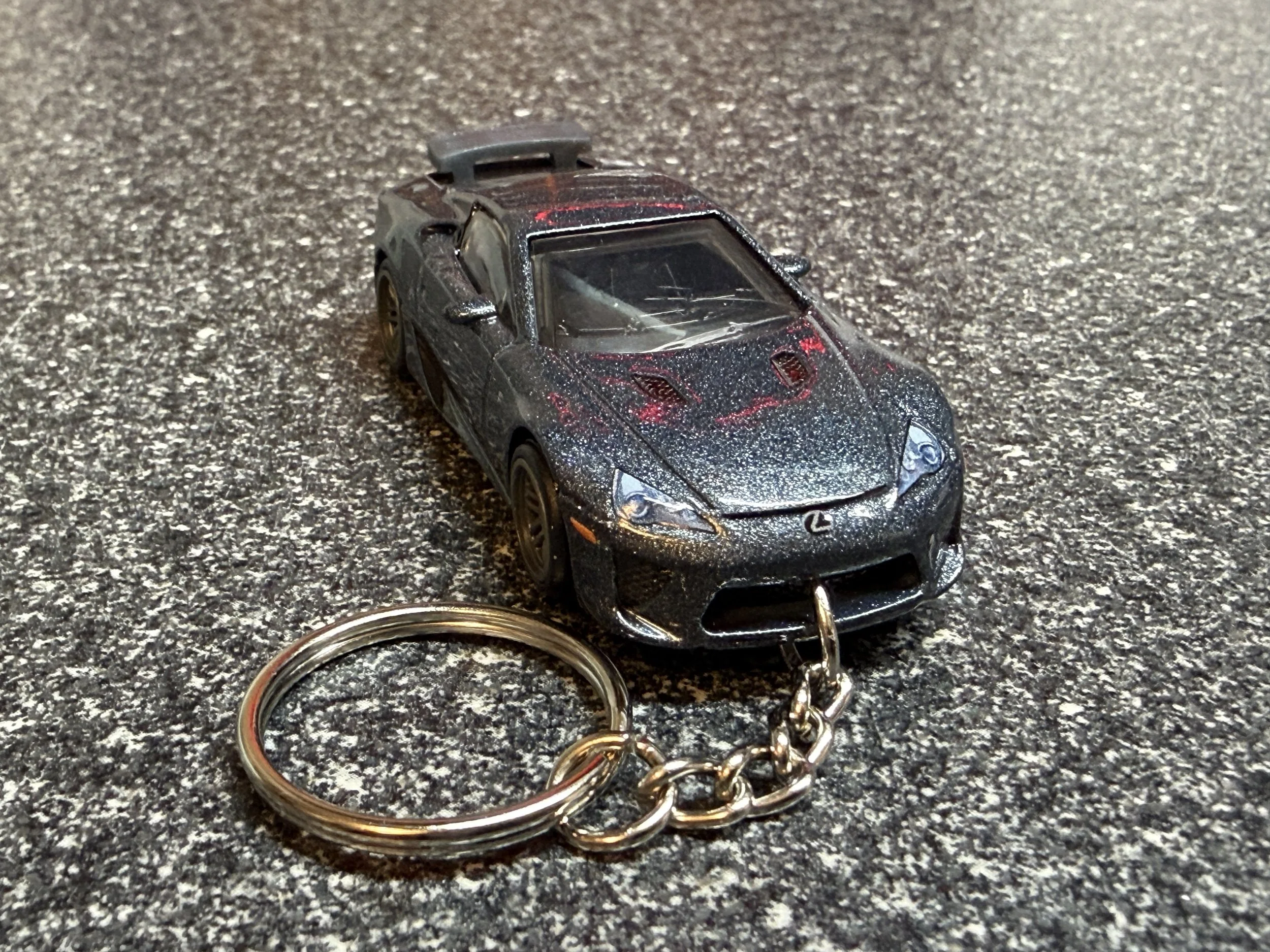 Lexus LFA Keychain Gray Diecast Hot Wheels Matchbox 2012