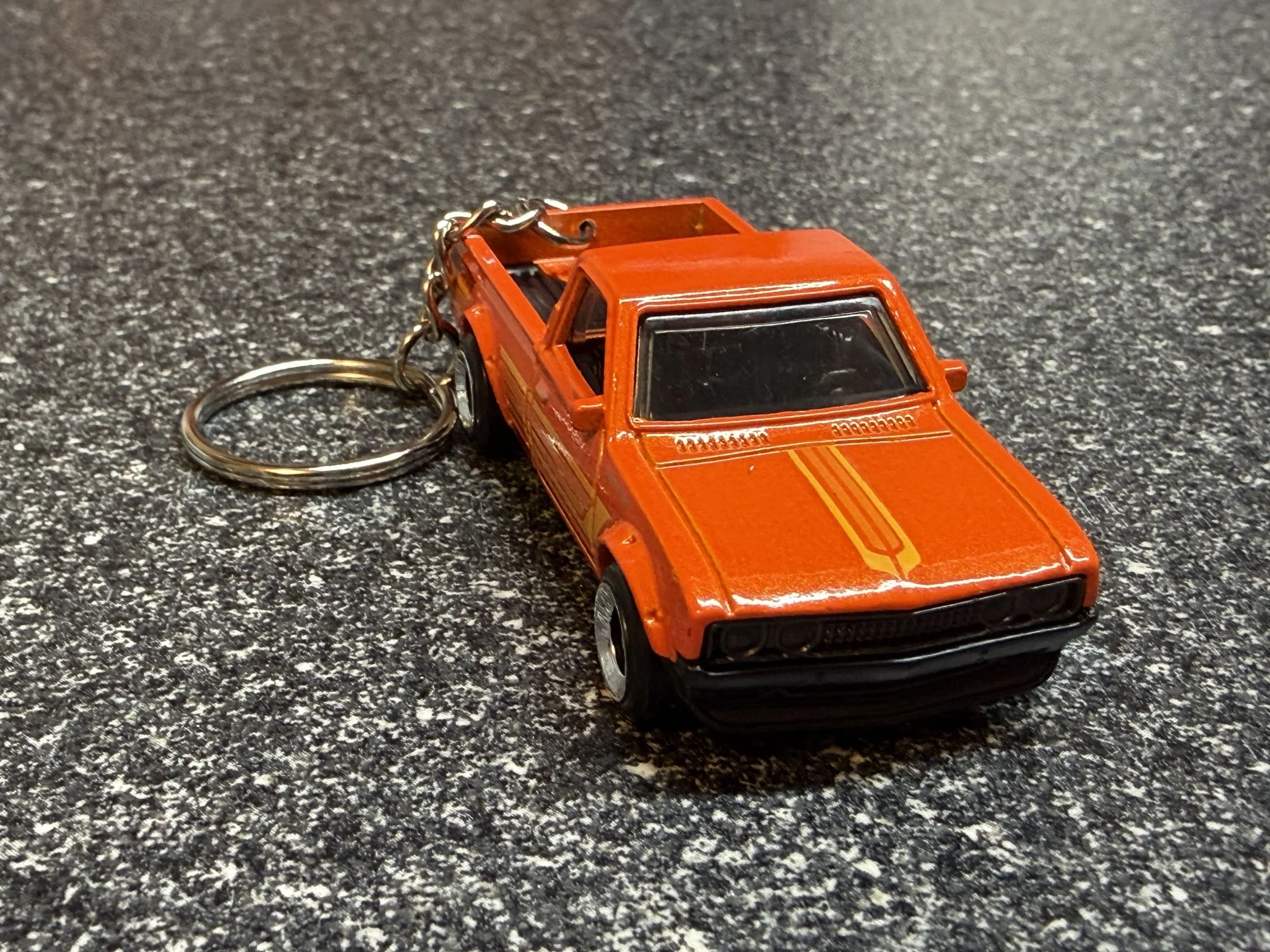 Nissan Datsun 620 Truck Keychain Orange Matchbox Hot Wheels