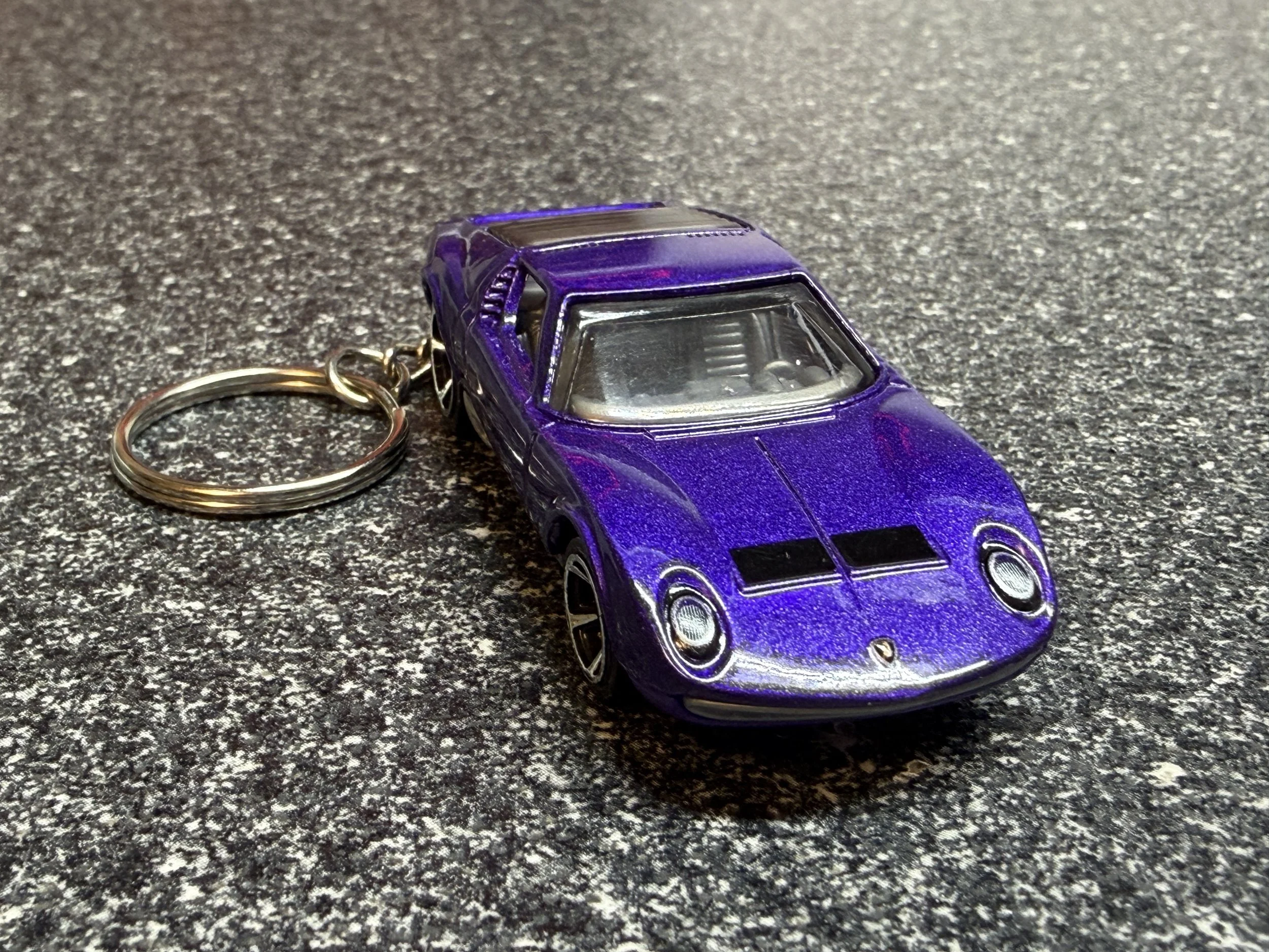 Lamborghini Miura P400 Keychain Purple Hot Wheels Matchbox