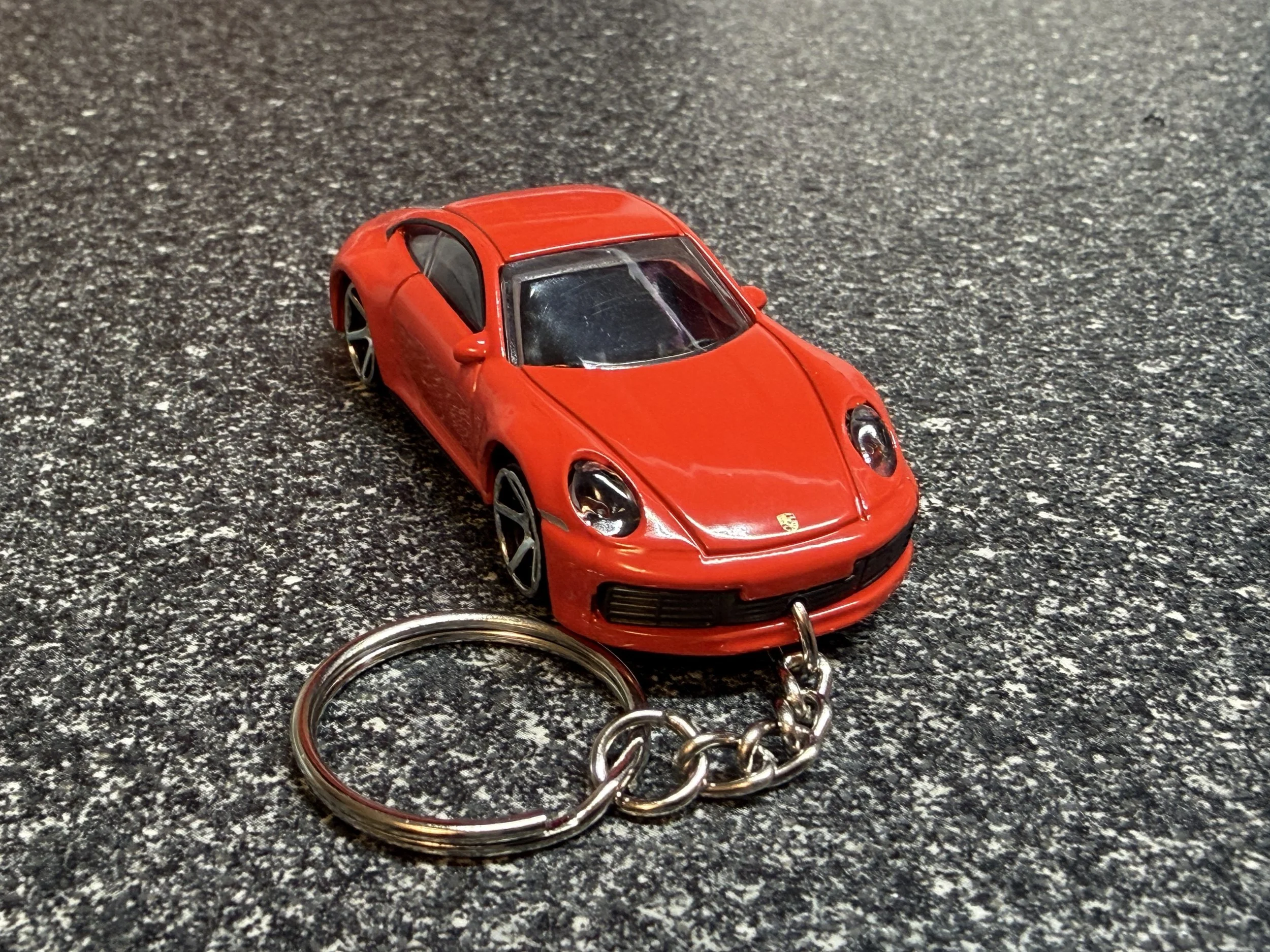 Porsche 911 Carrera 992 Keychain Red Hot Wheels Matchbox