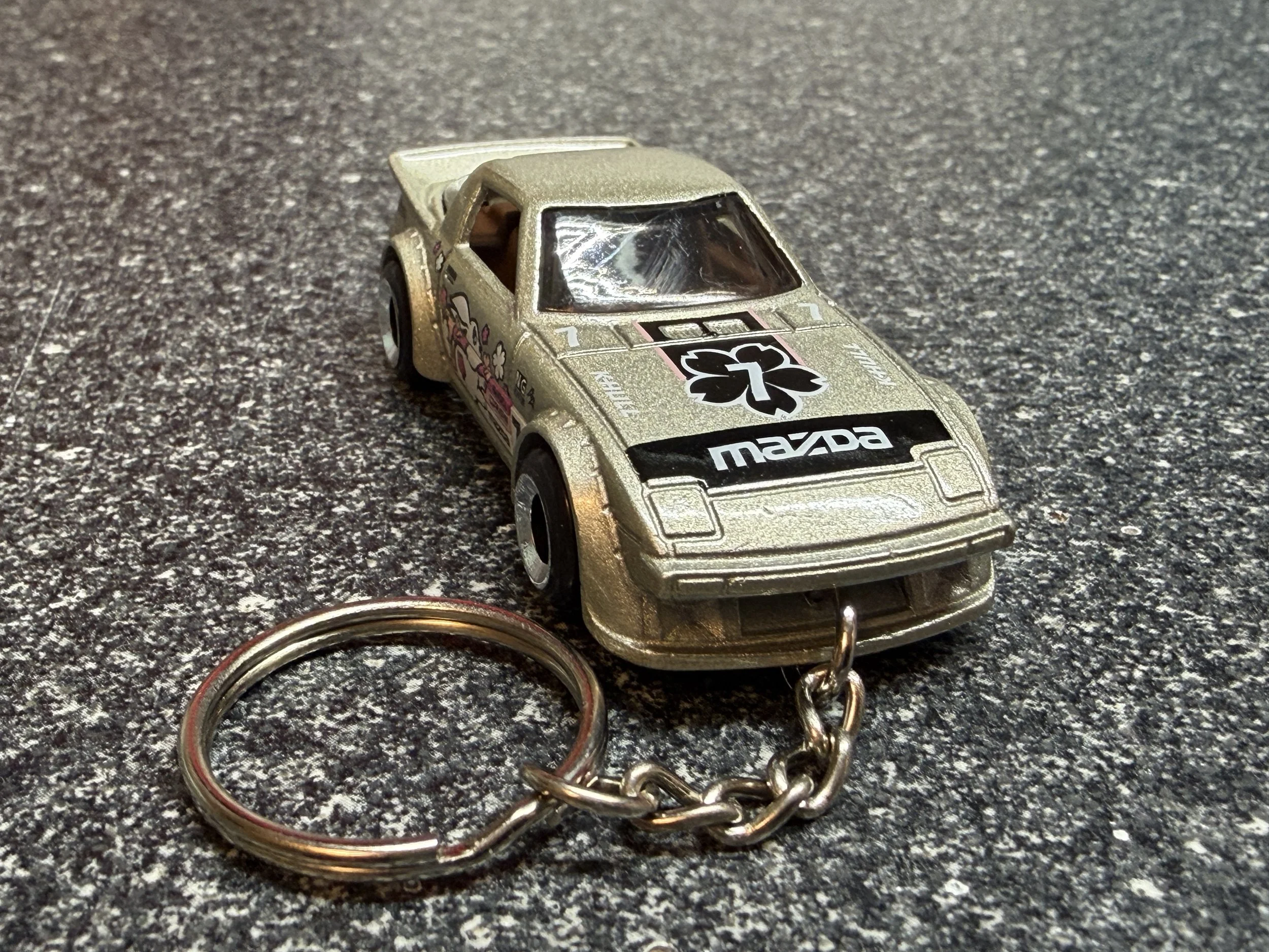 1985 Mazda RX7 Rx-7 Keychain Champagne Matchbox Hot Wheels Matchbox