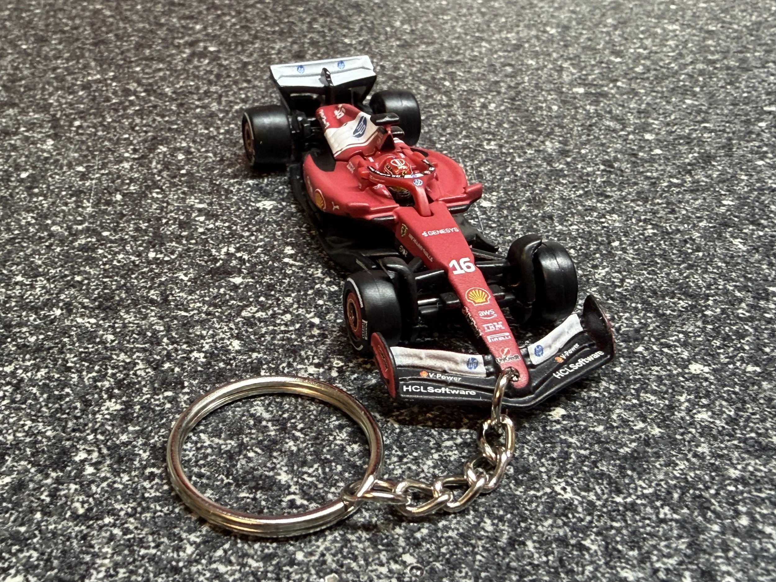 F1 Ferrari Keychain Hot Wheels Formula One Charles Leclerc #16