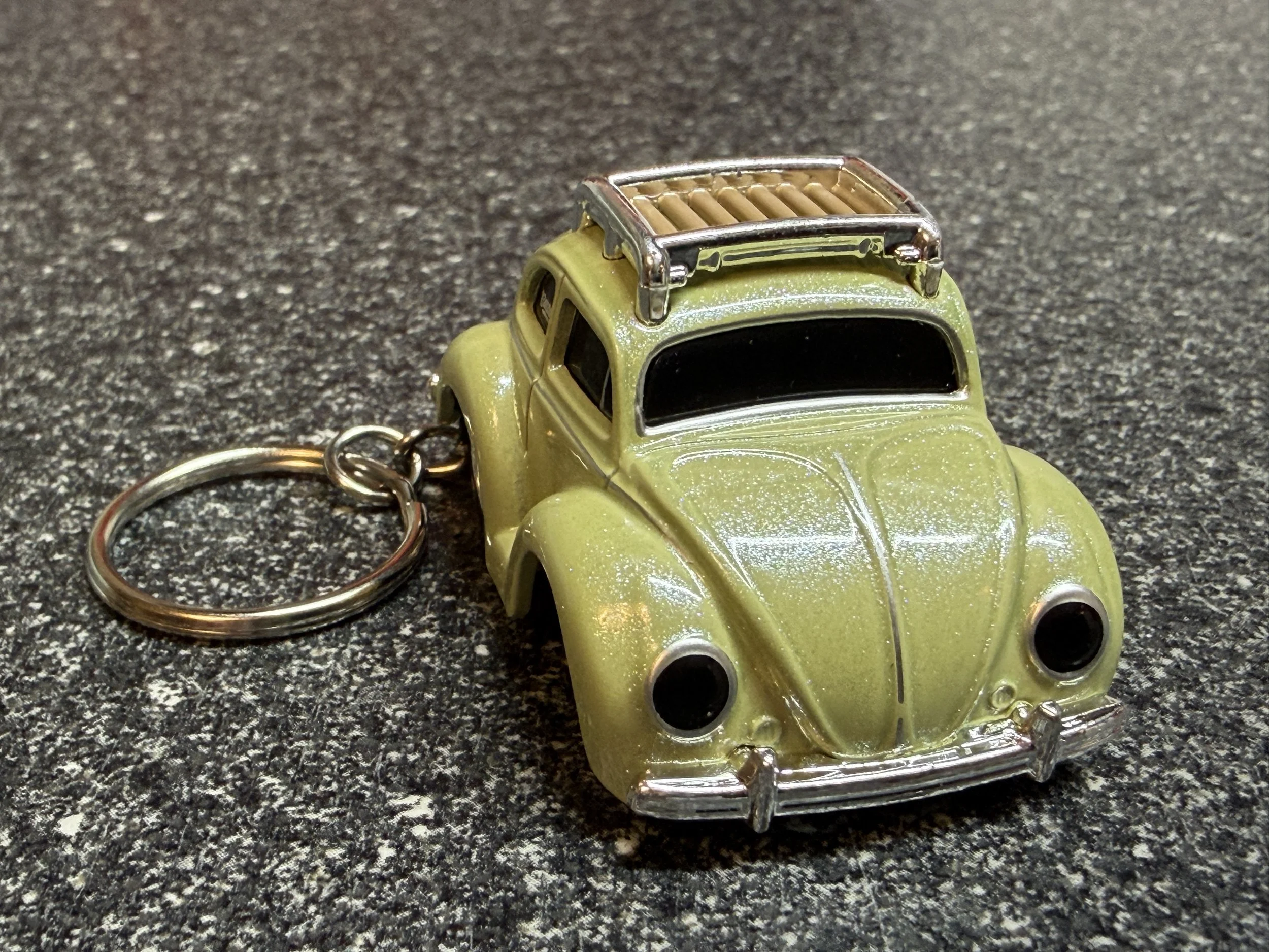 Beetle Bug Keychain yellow Green Diecast Hot Wheels Matchbox
