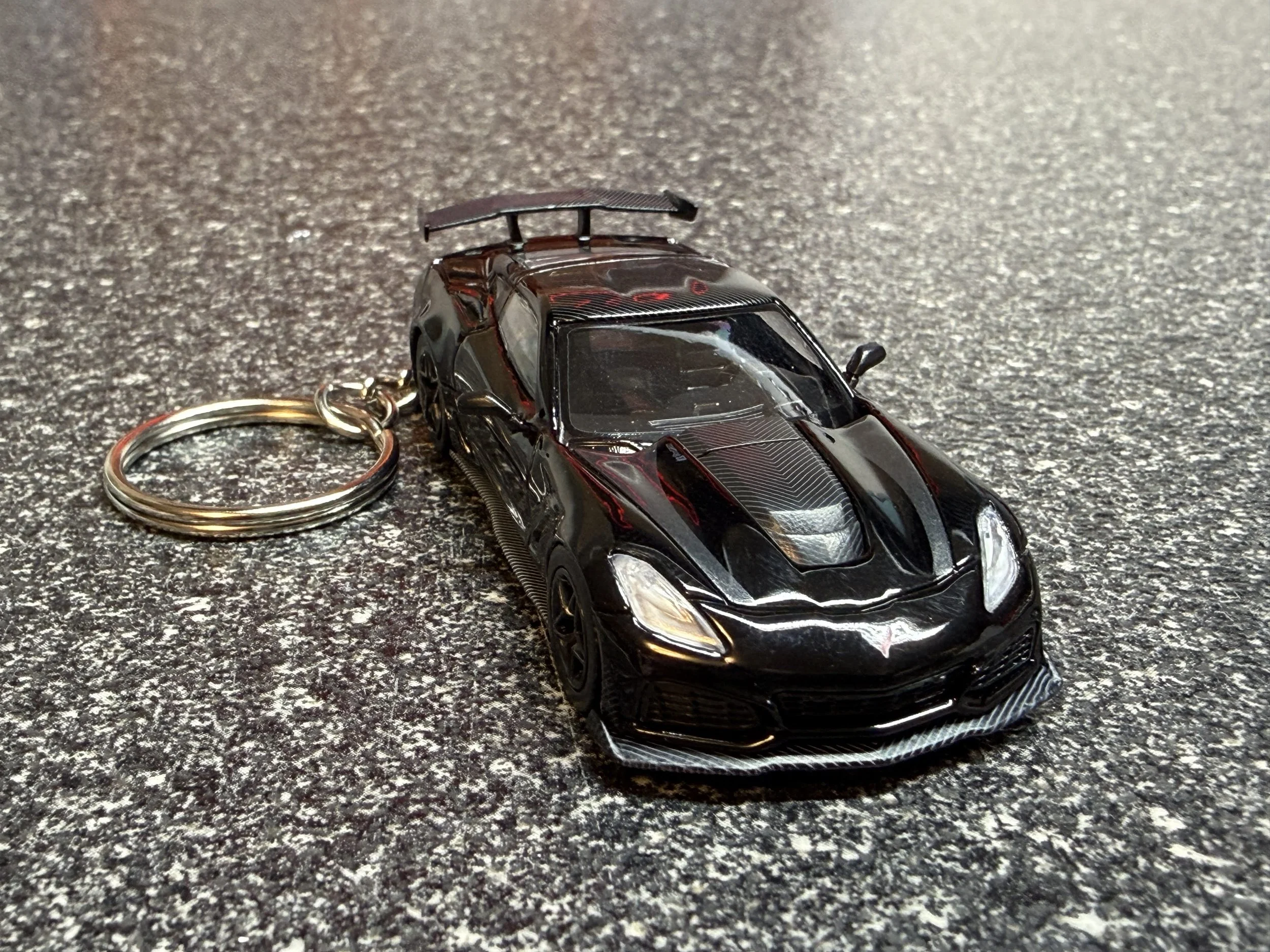 C7 Corvette ZR1  Keychain Black Hot Wheels Matchbox 2019