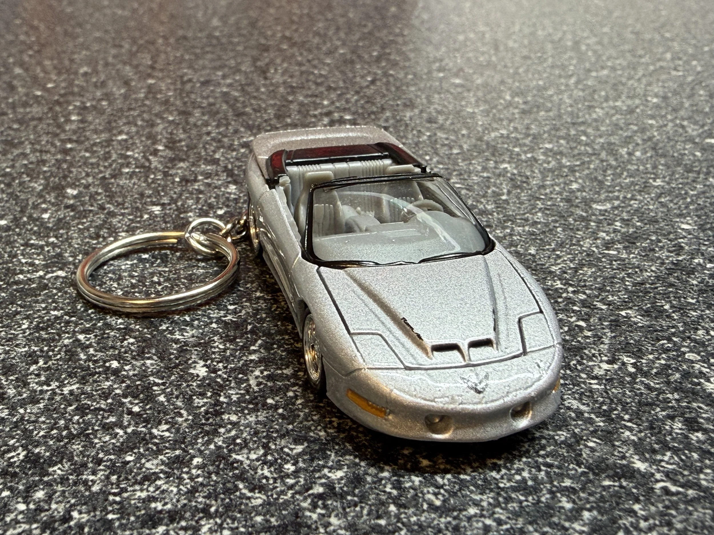 1997 Pontiac Firebird T/A TransAM Keychain Silver Convertible Hot Wheels Matchbox