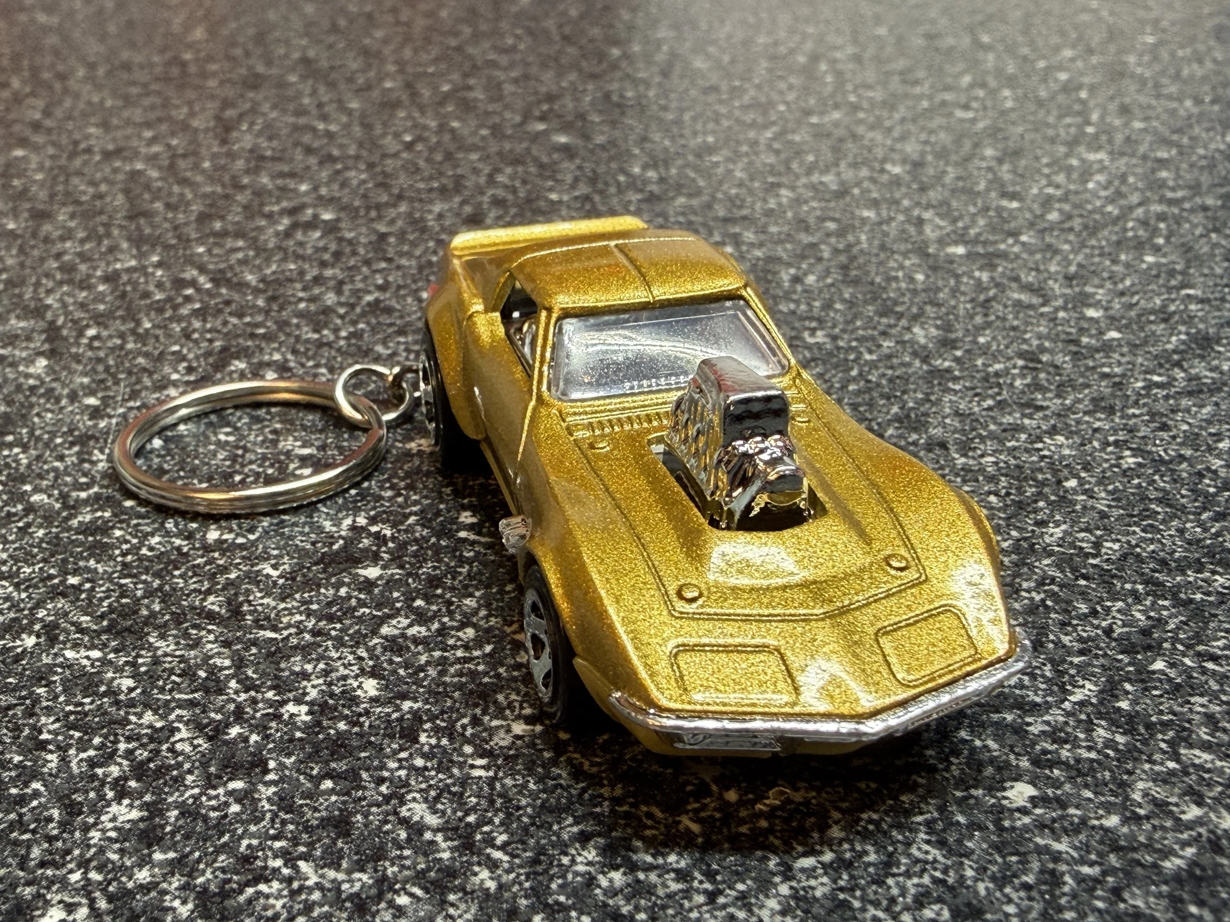 1972 Corvette Stingray Keychain Gold Hot Wheels Matchbox