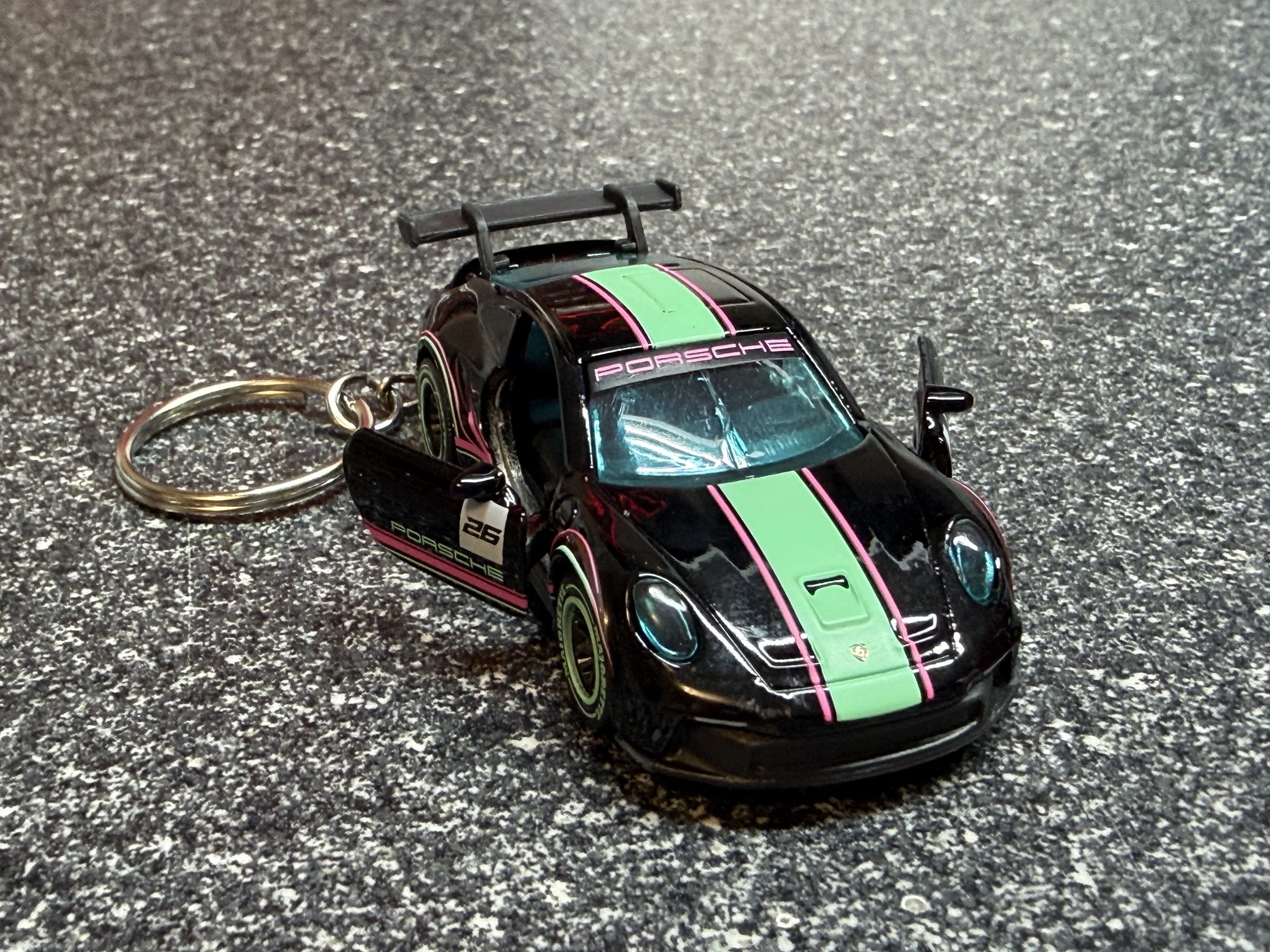 Porsche 911 992 GT3 Cup Black Keychain Hot Wheels