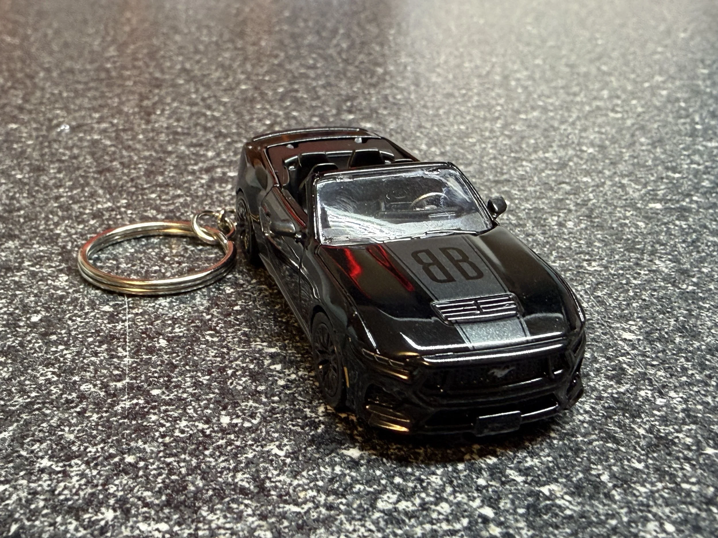 2024 Mustang GT Convertible Keychain Black S650 Hot Wheels Matchbox