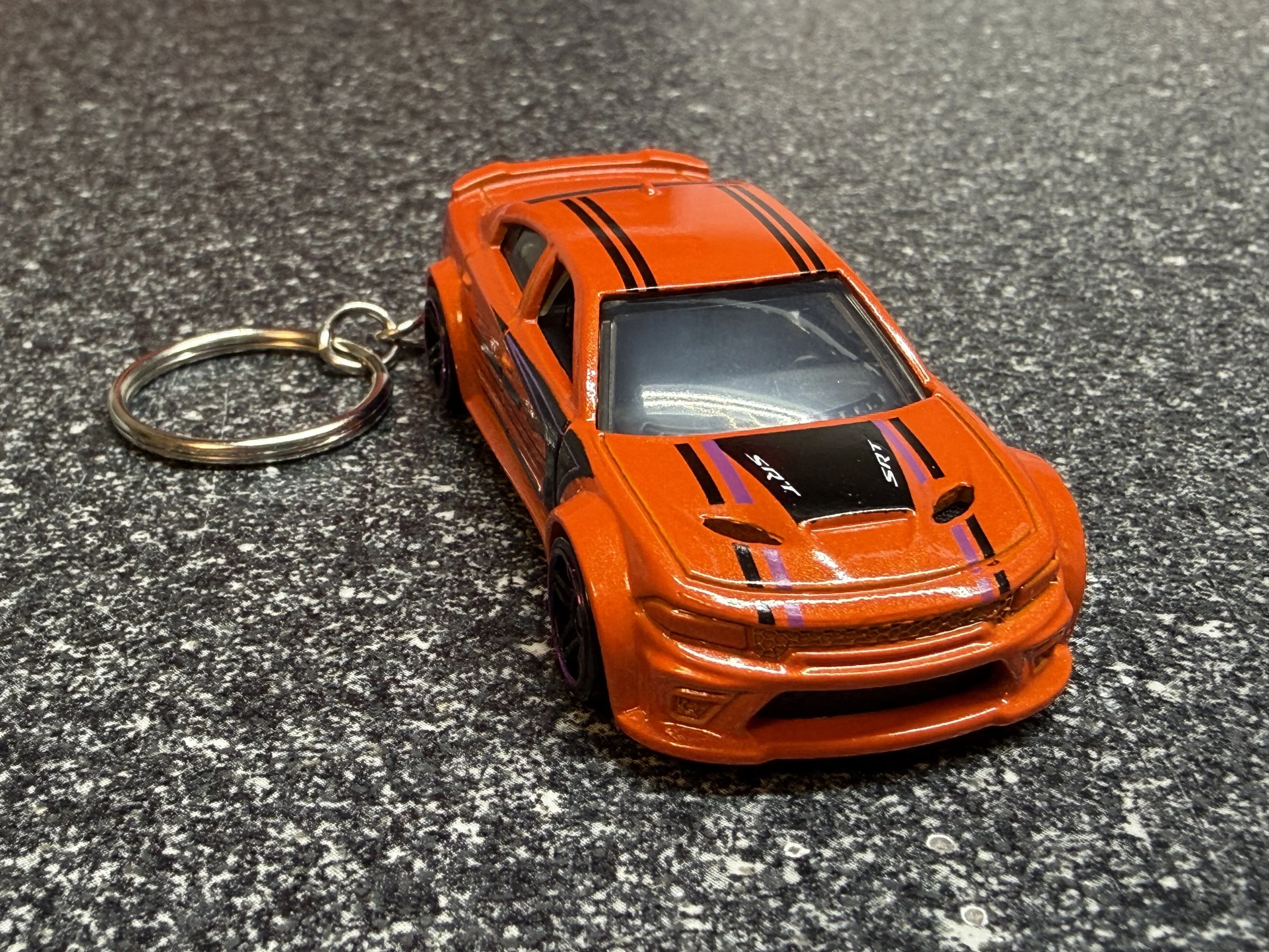Fits Charger Hellcat Keychain Orange Diecast Car Matchbox Hot Wheels