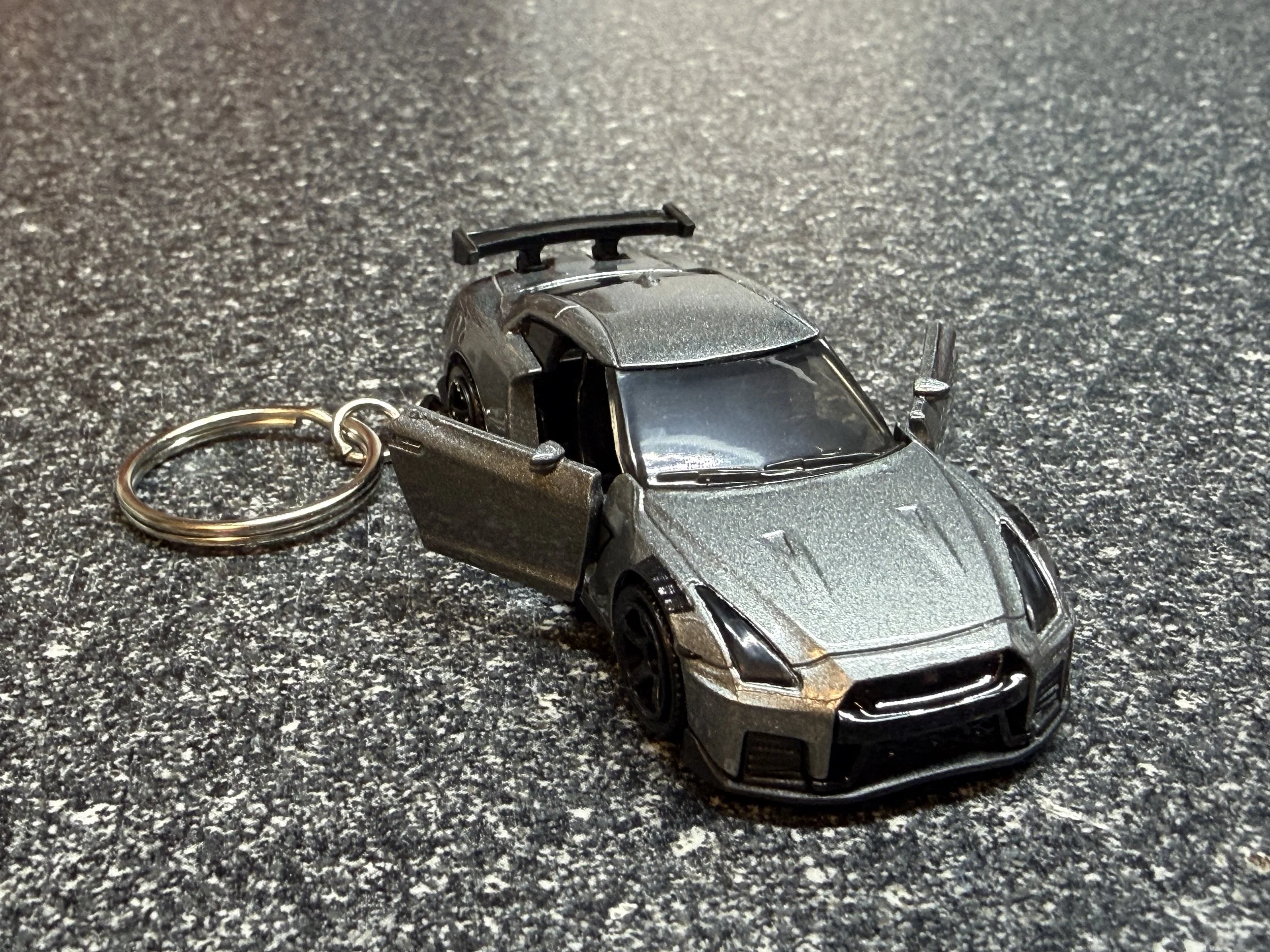 Nissan GT-R GTR R35 Keychain Gray Hot Wheels Matchbox
