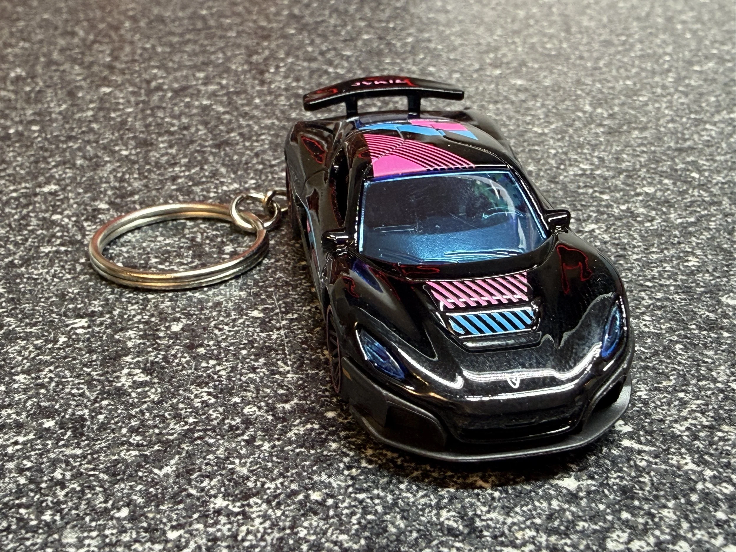 Rimac Nevera EV Hypercar Keychain Black Hot Wheels Matchbox