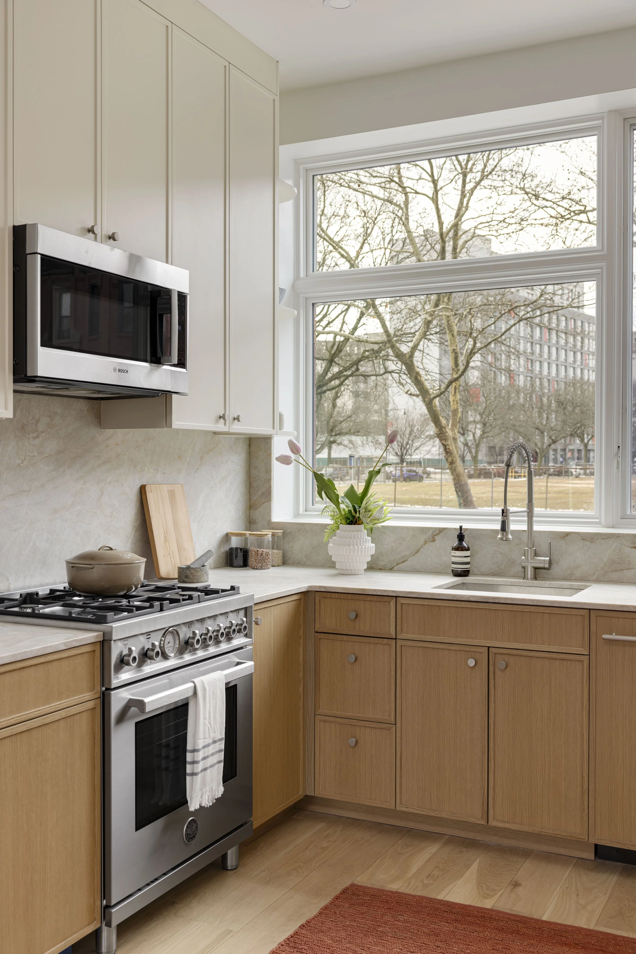 Kitchen with natural light at Chauncey + Lewis townhome