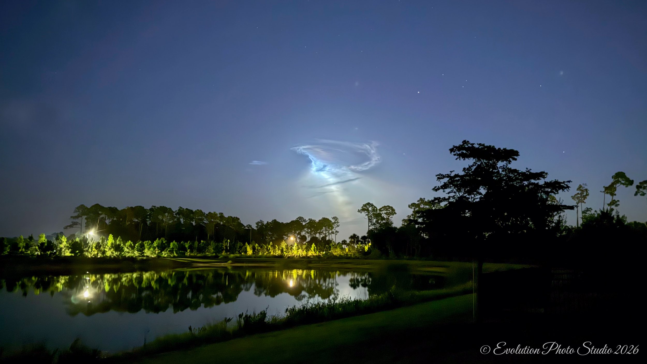 Jellyfish cloud this morning in Babcock Ranch after the rocket launch.