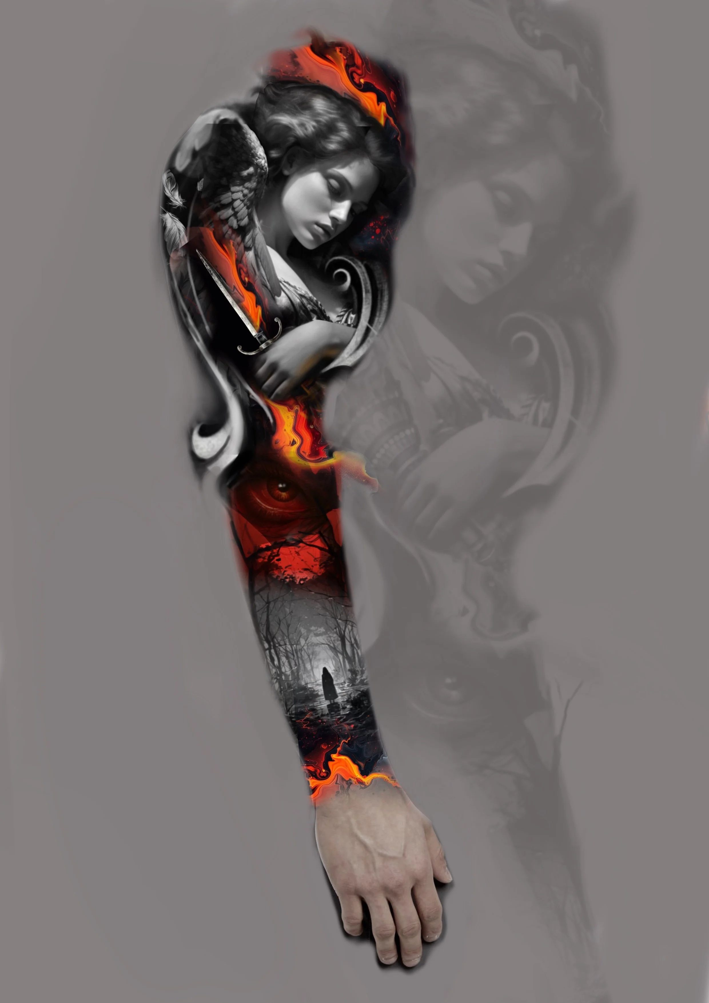 Available tattoo design sleeve by luisd art Charlotte 