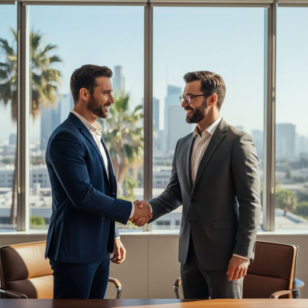 two business men shaking hands