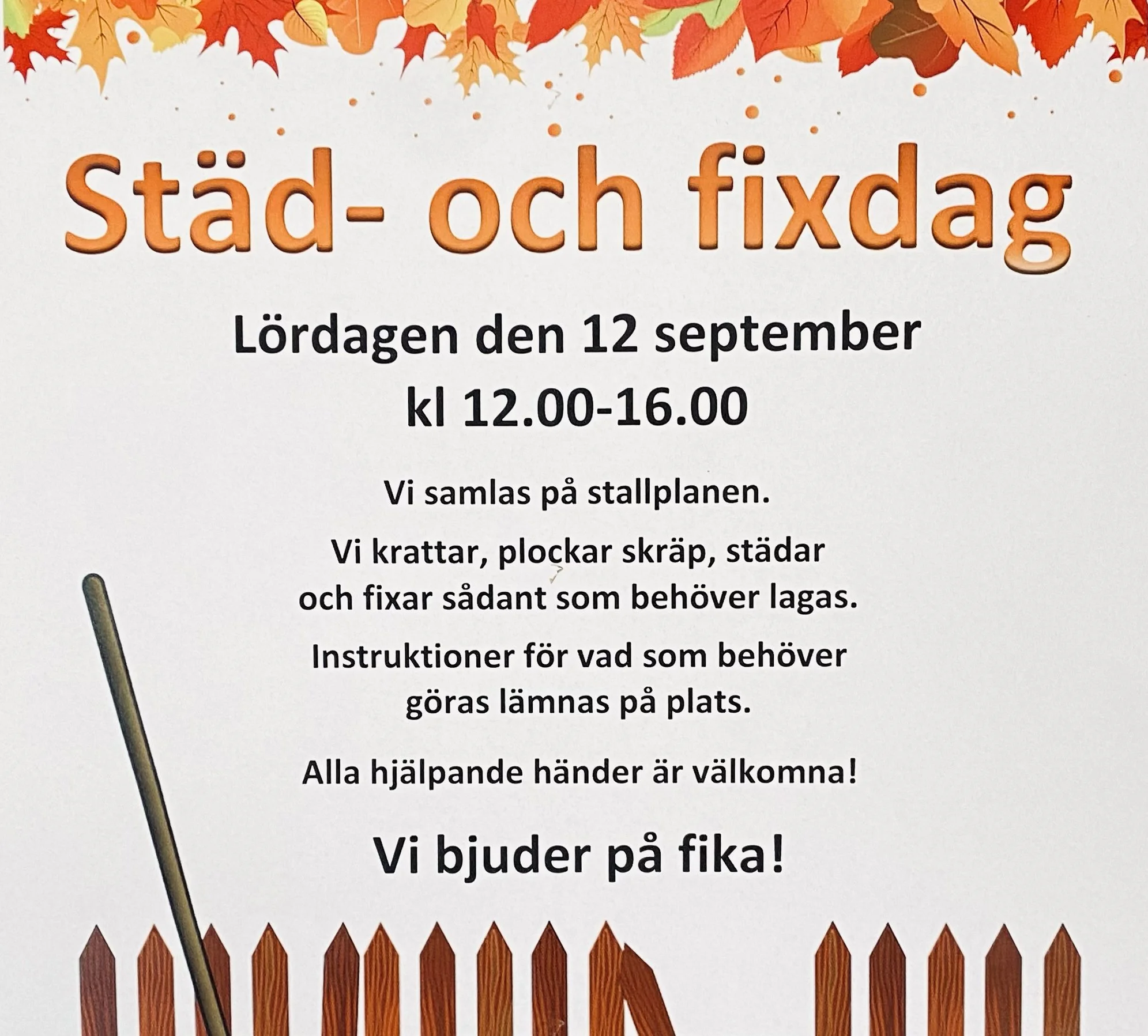 Städ- och fixardag i stallet