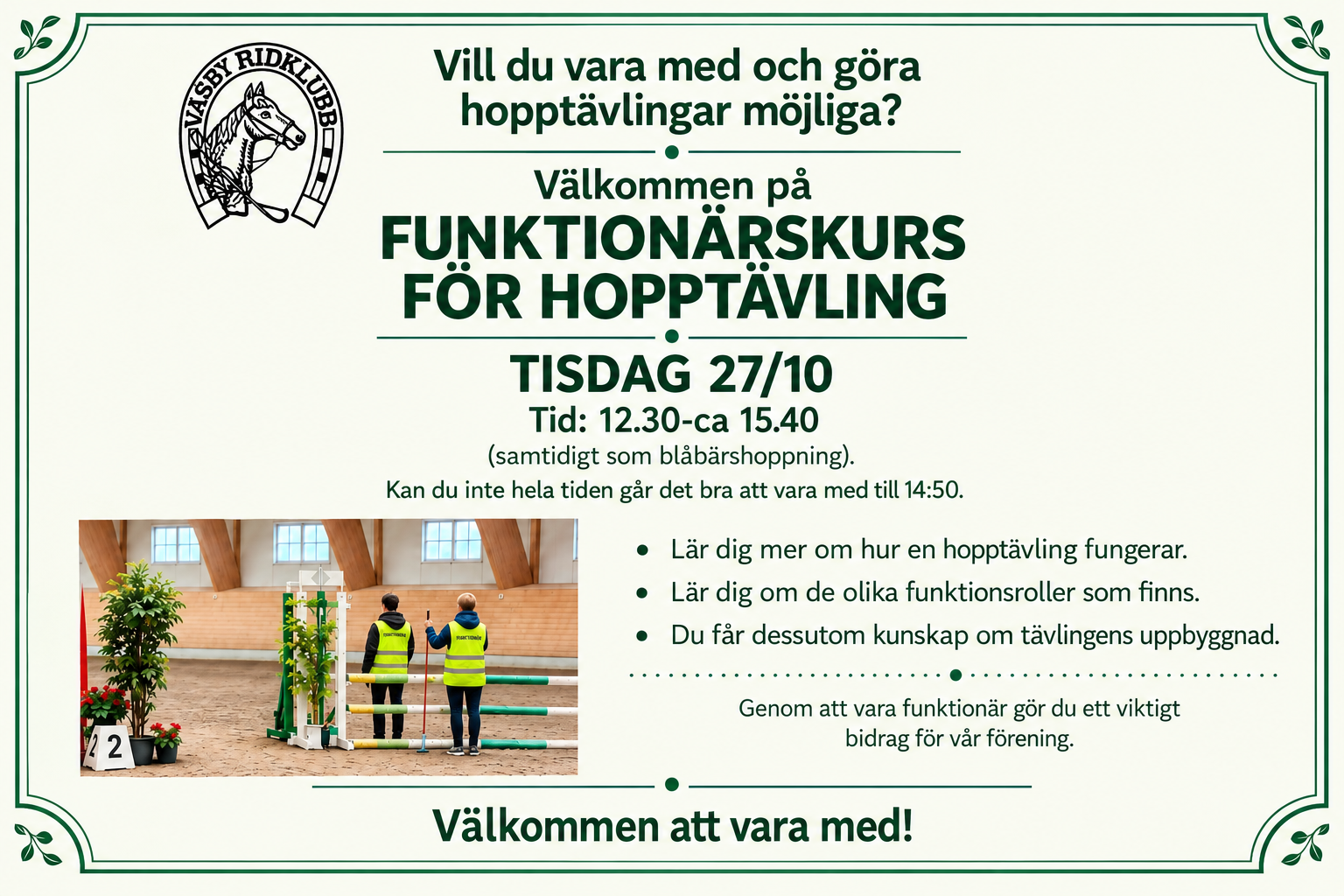 Funktionärskurs - Hoppning