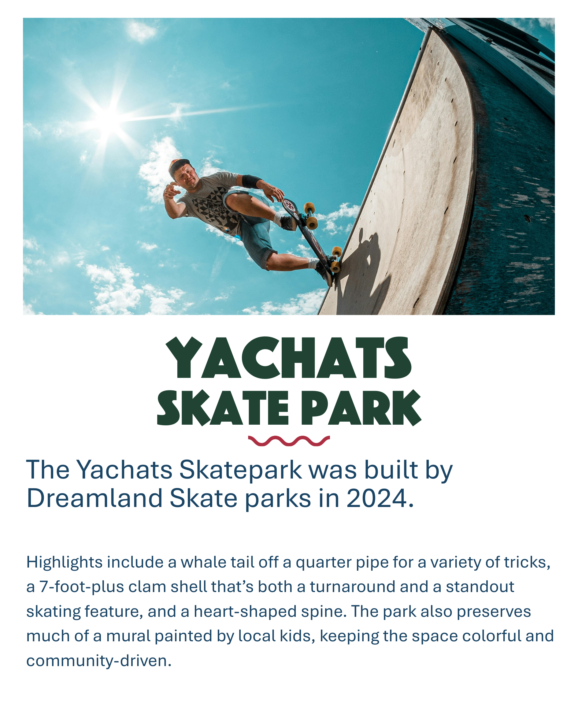 Yachats Skate Park built by dreamland skate parks opened in 2024