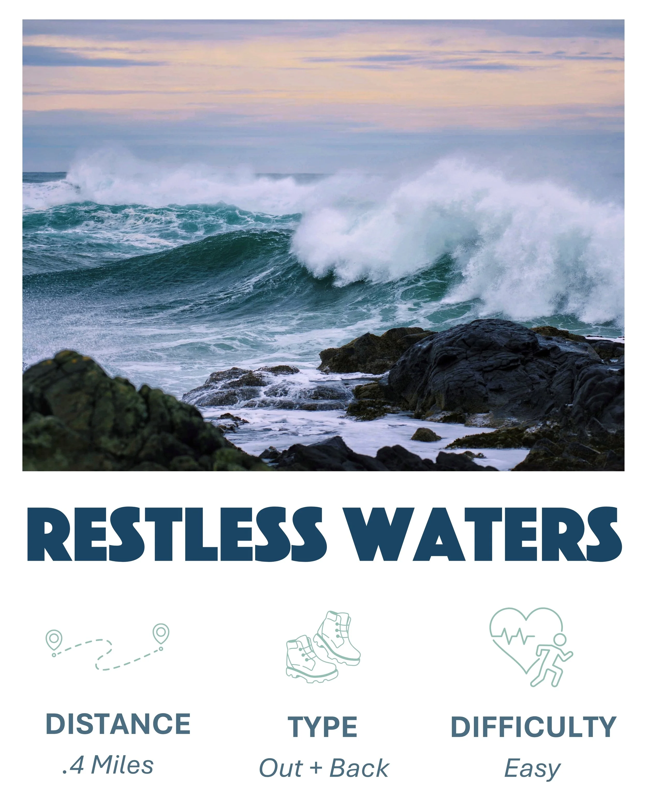 Restless Waters Trail Yachats Oregon, .4 Miles, Out and Back, Difficulty - Easy