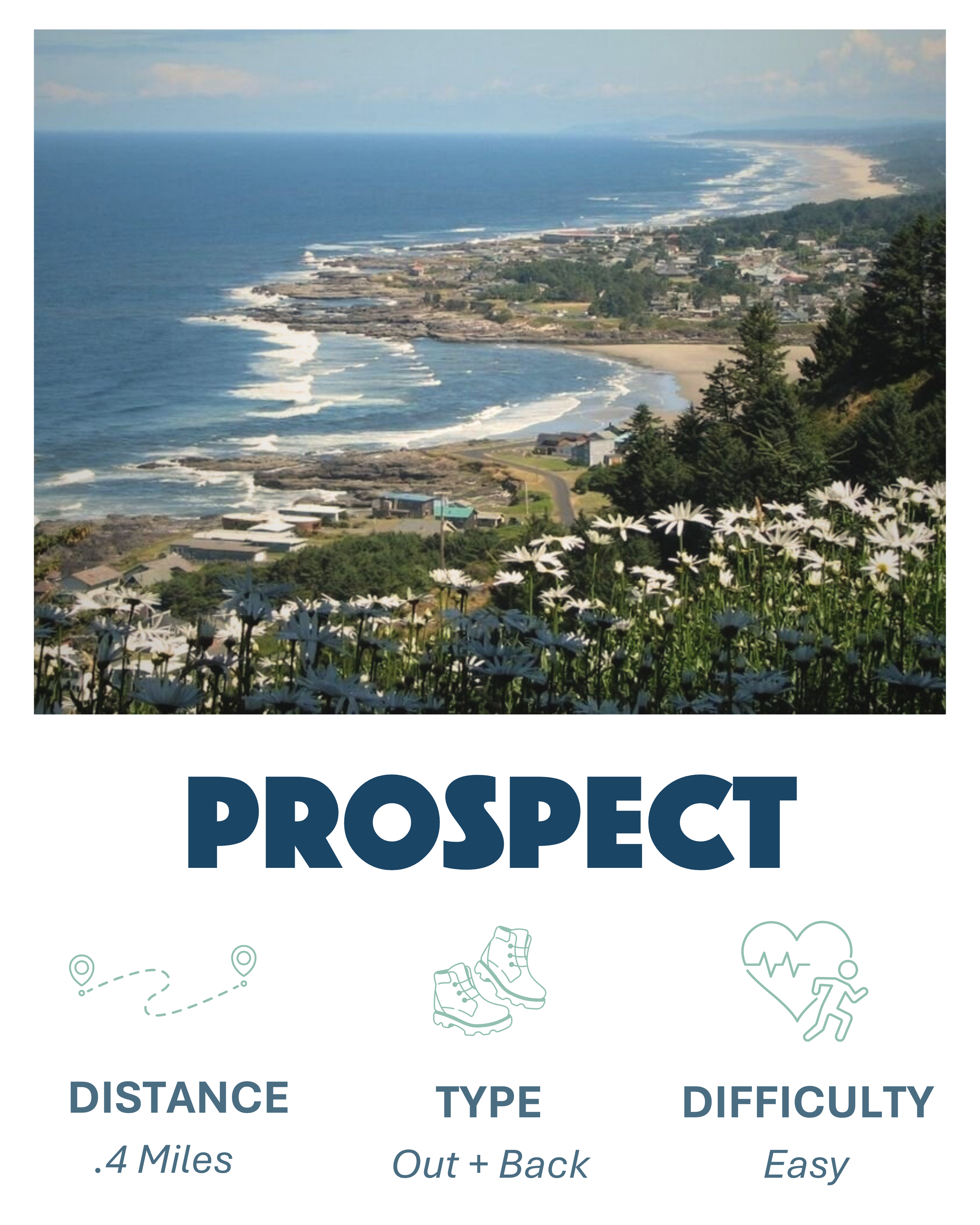 Prospect Trail Hike Yachats Oregon, .4 Miles, Out and Back, Difficulty - Easy