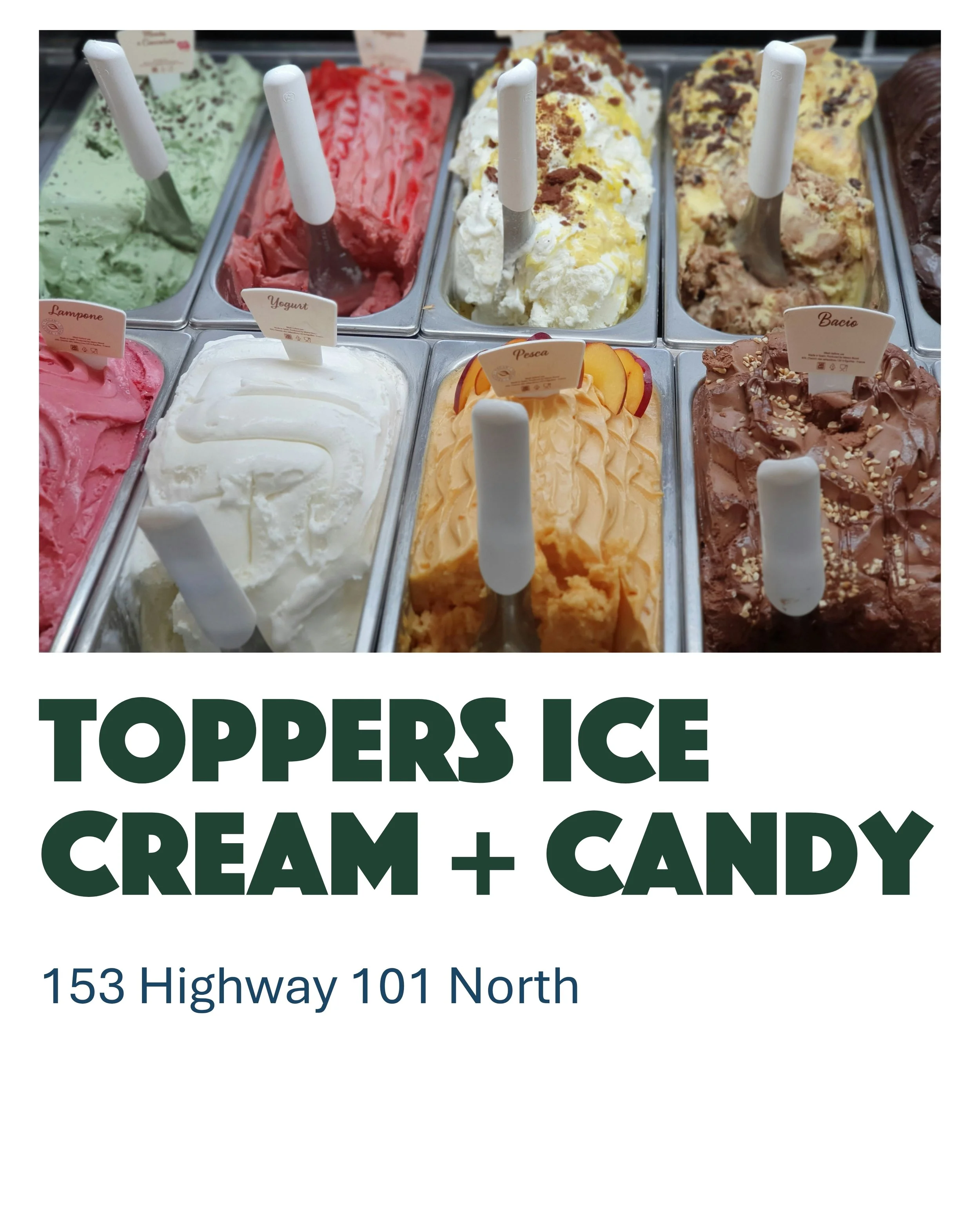 Toppers Ice Cream and Candy in Yachats Oregon 
