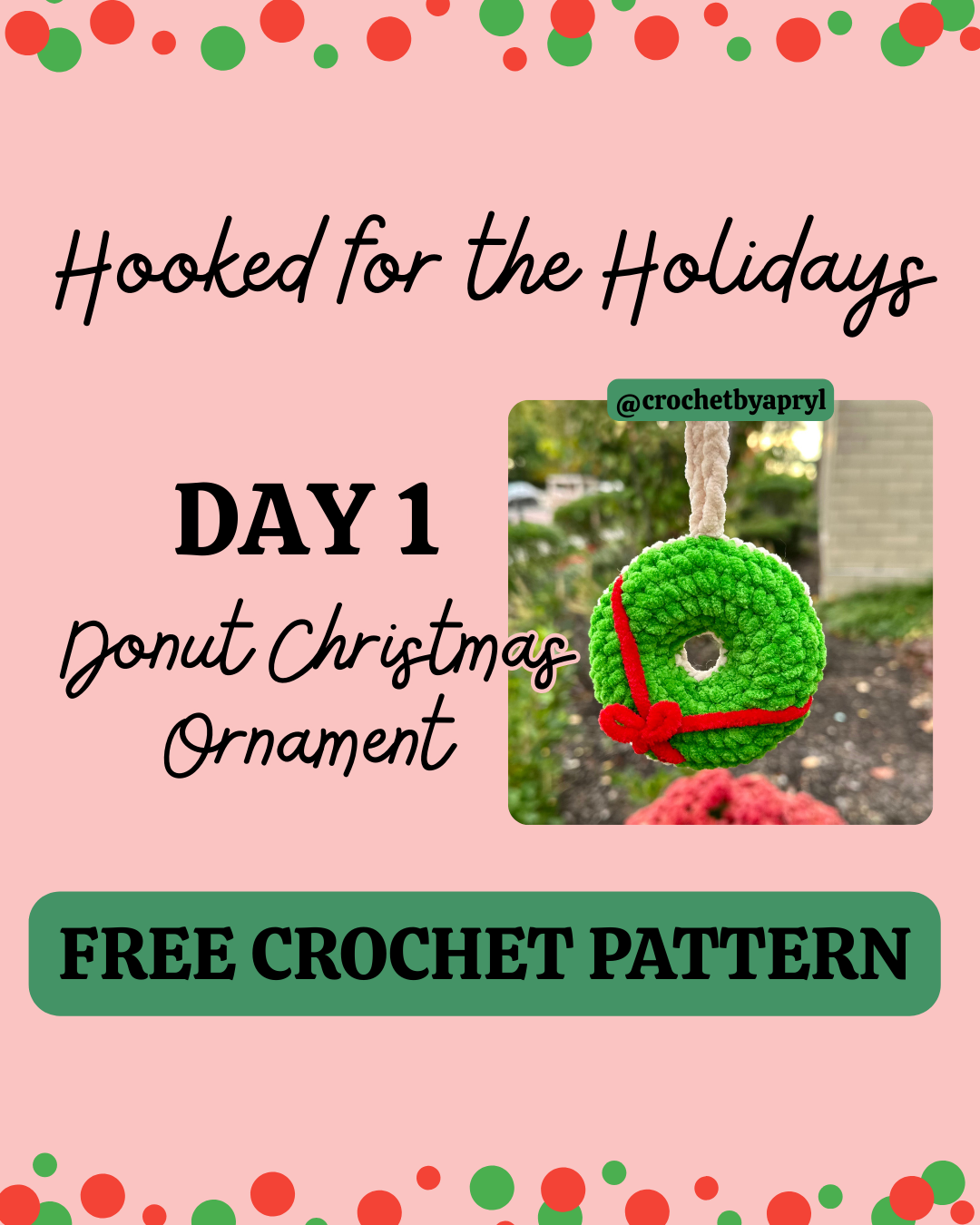 Donut Christmas Ornament PDF Crochet Pattern